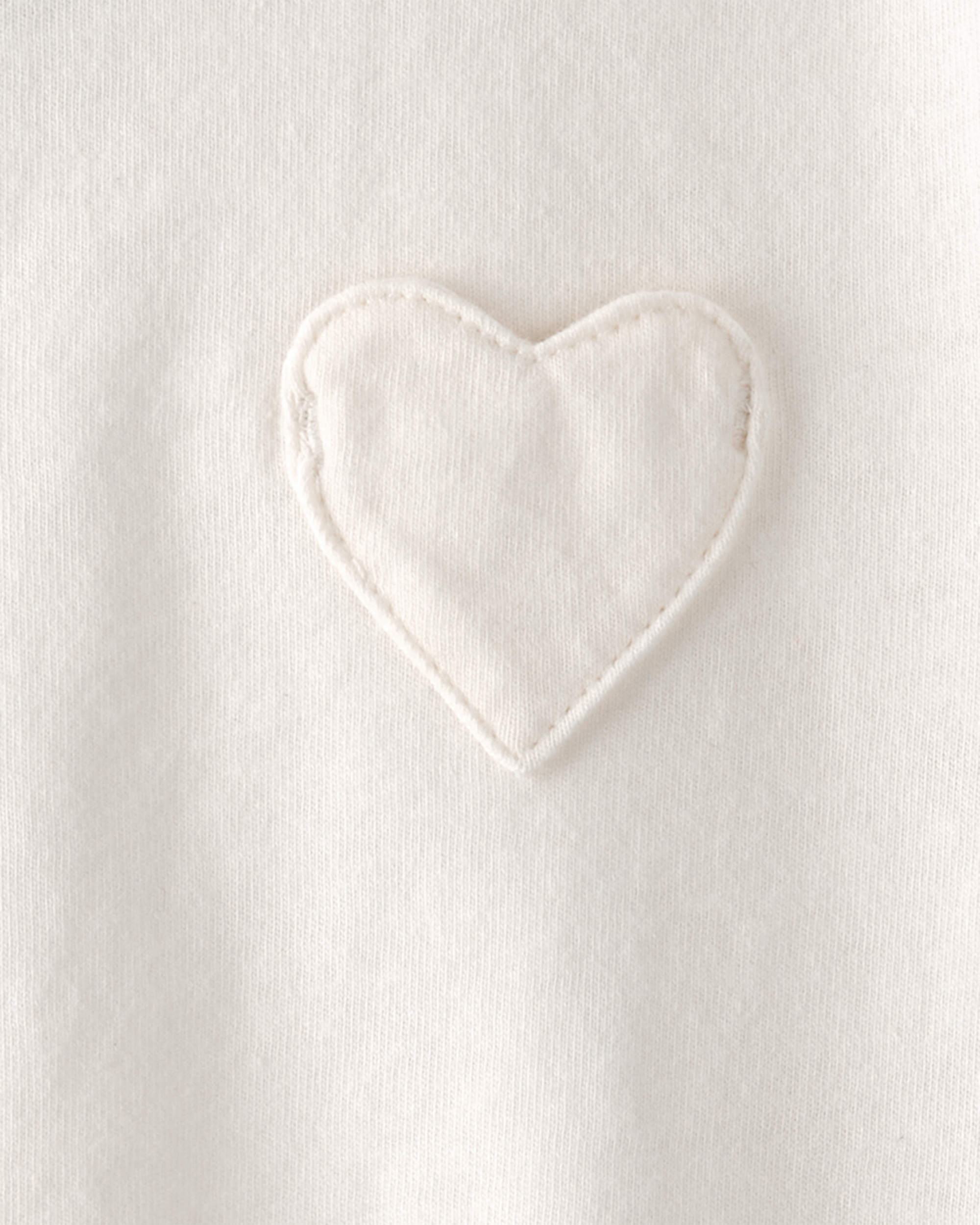 Baby Girl Heart Pocket Top - Ivory
