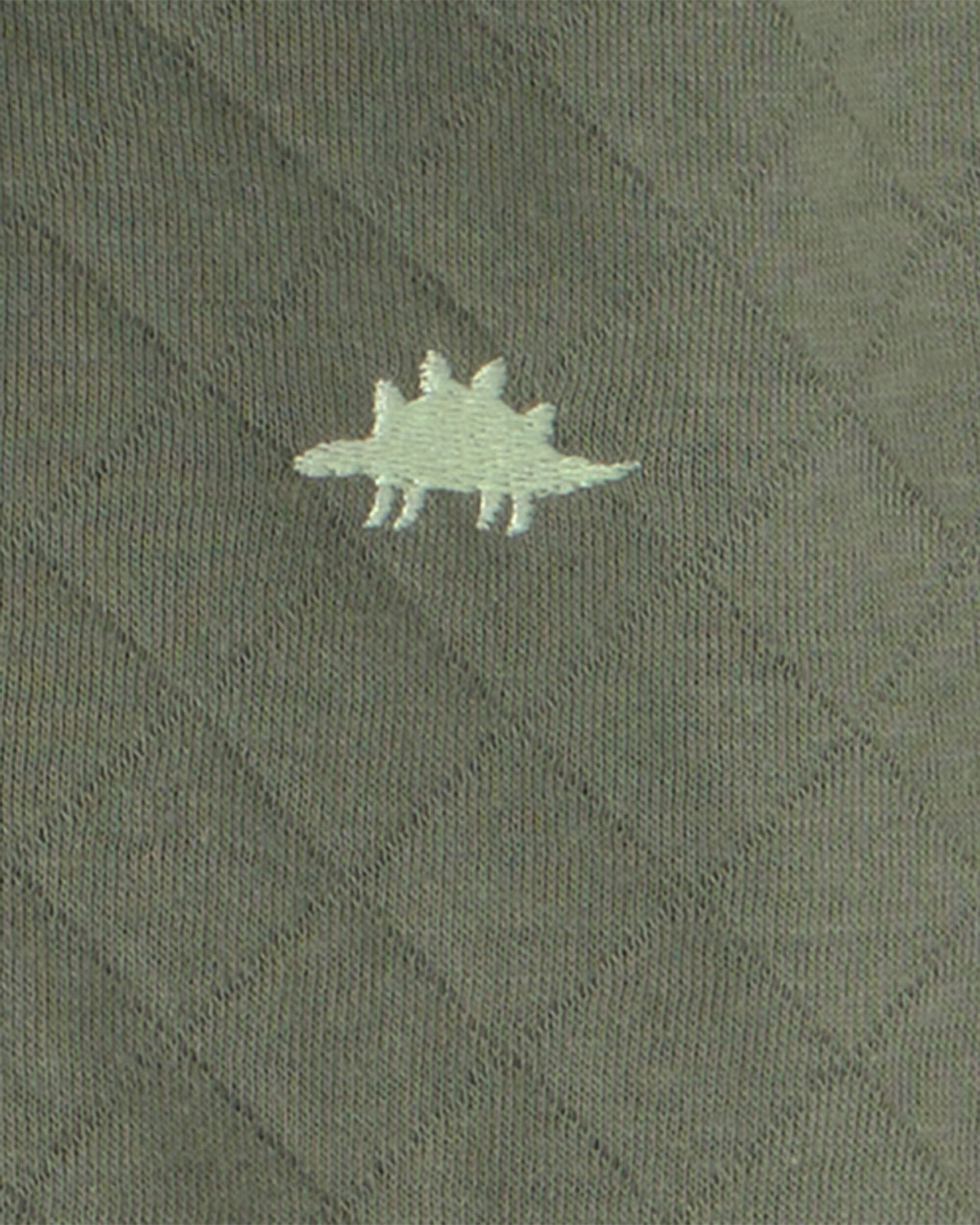 Baby Boy 3-Piece Dinosaur Quilted French Terry Layering Set - Olive Green