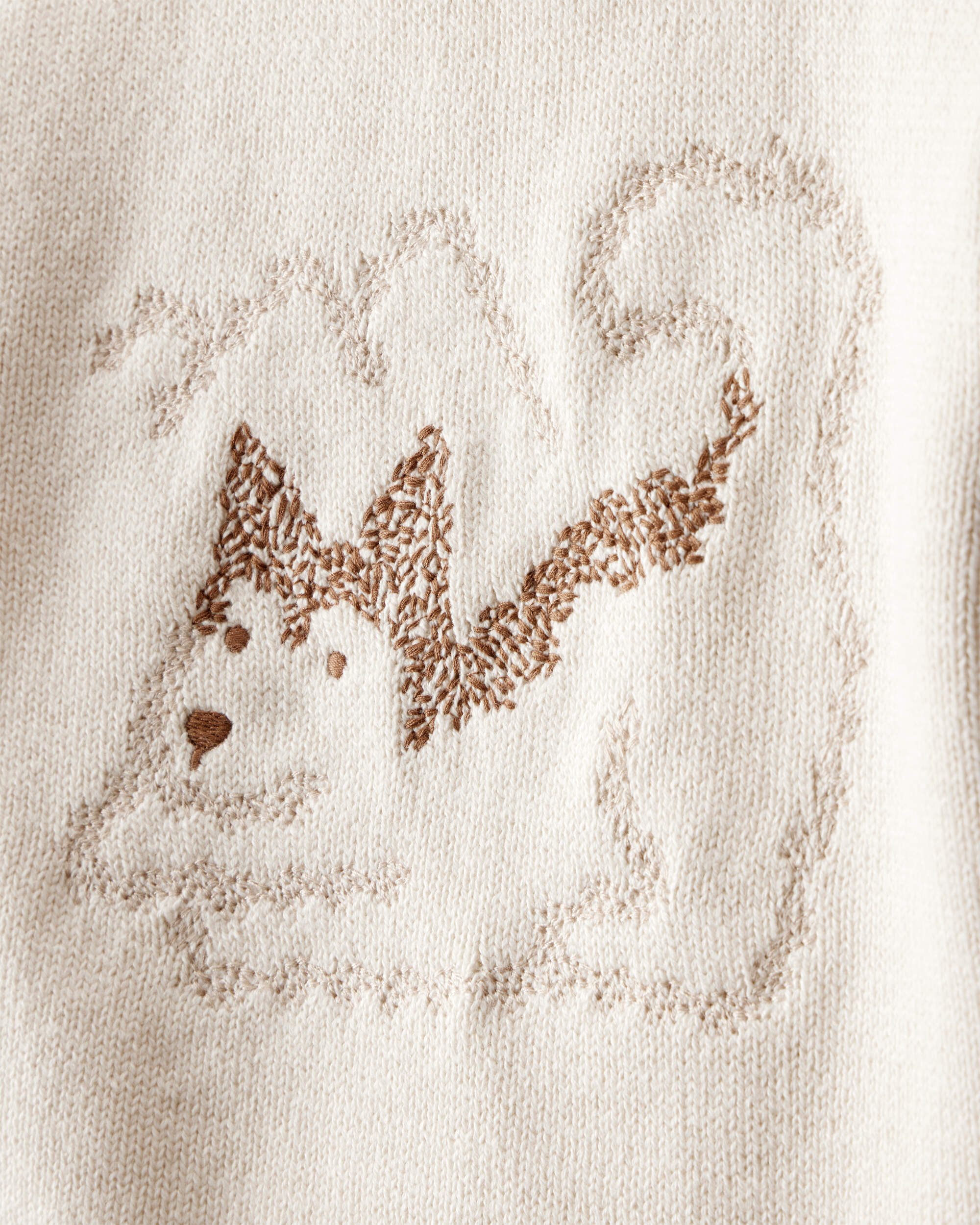 Baby Boy 2-Piece Dog Sweater & Pant Set - Cream