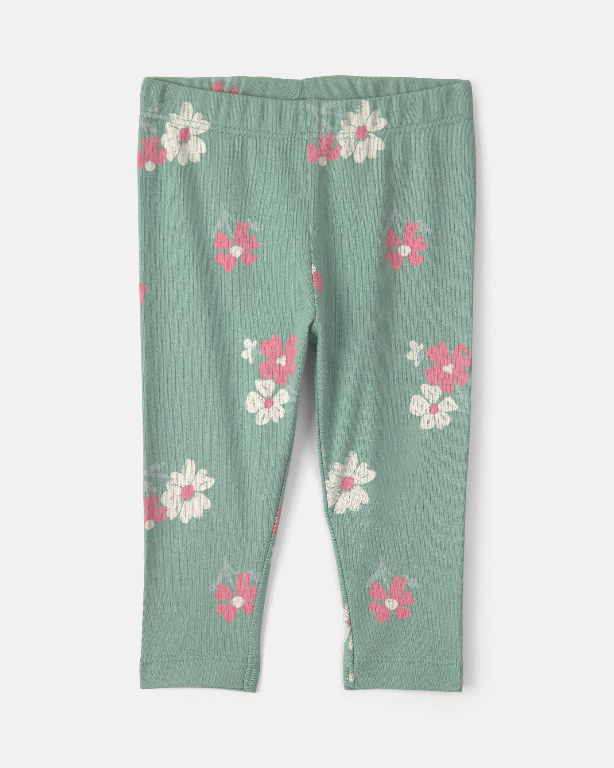 Baby Girl 3-Piece Heart Floral Long-Sleeve Bodysuit & Pant Set - Green/Cream