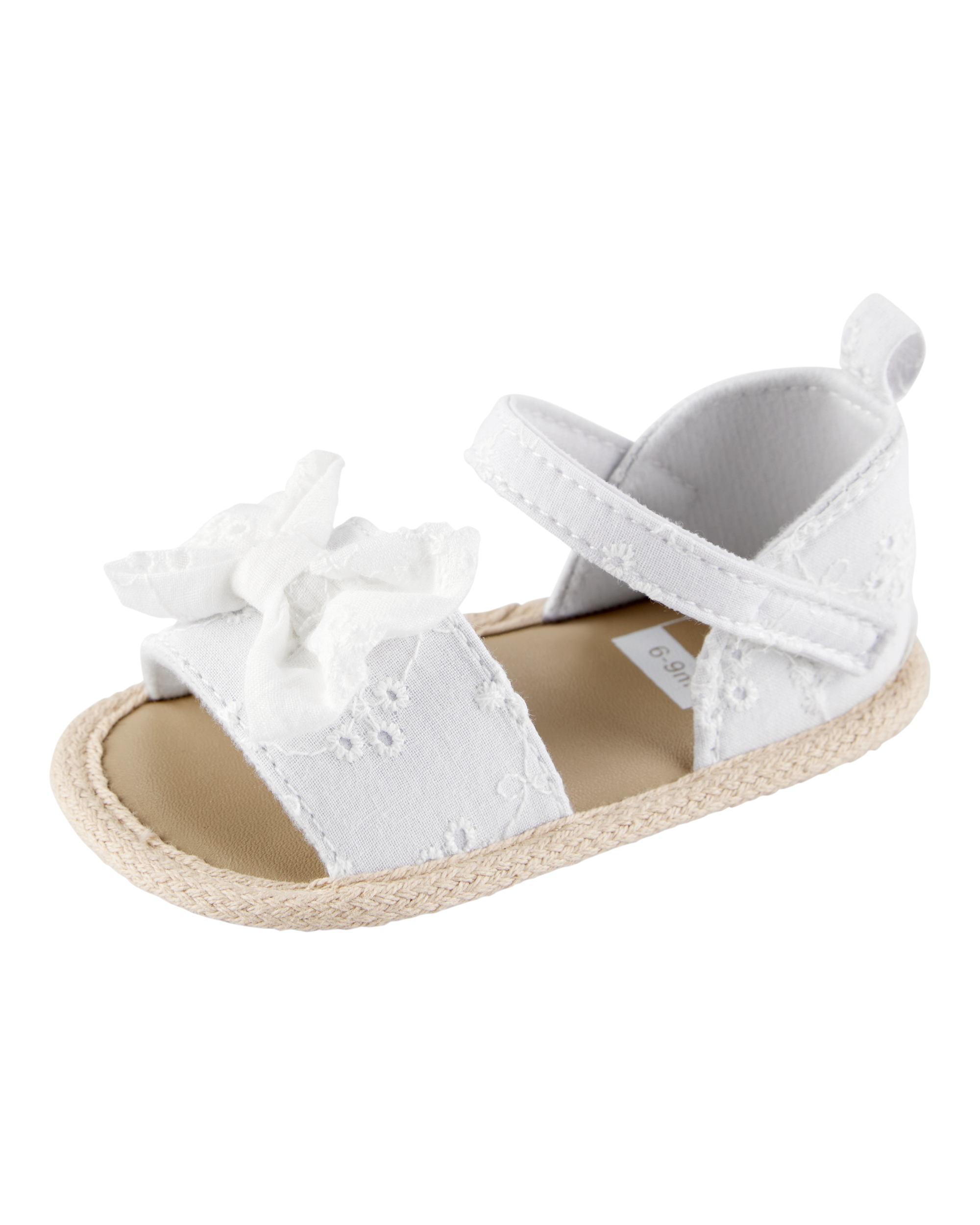 Baby Eyelet Sandals - White