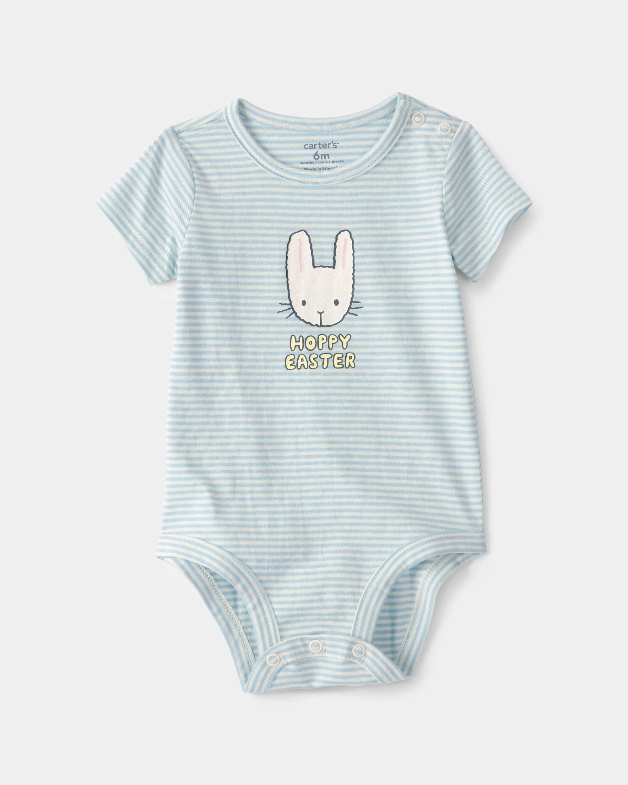 Baby 'Hoppy Easter' Bunny Graphic Bodysuit - Blue