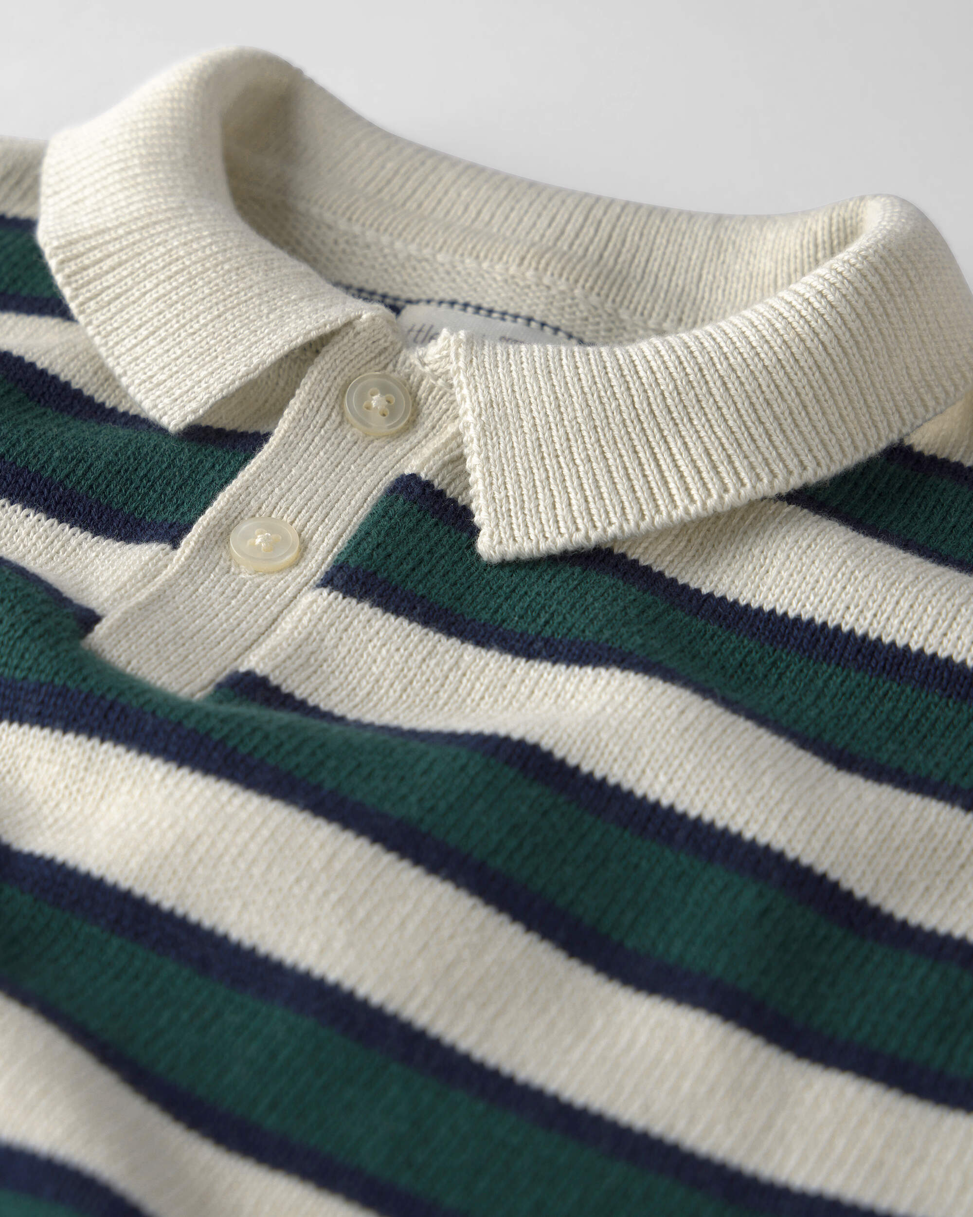 Boys Organic Cotton Sweater Knit Polo Stripes