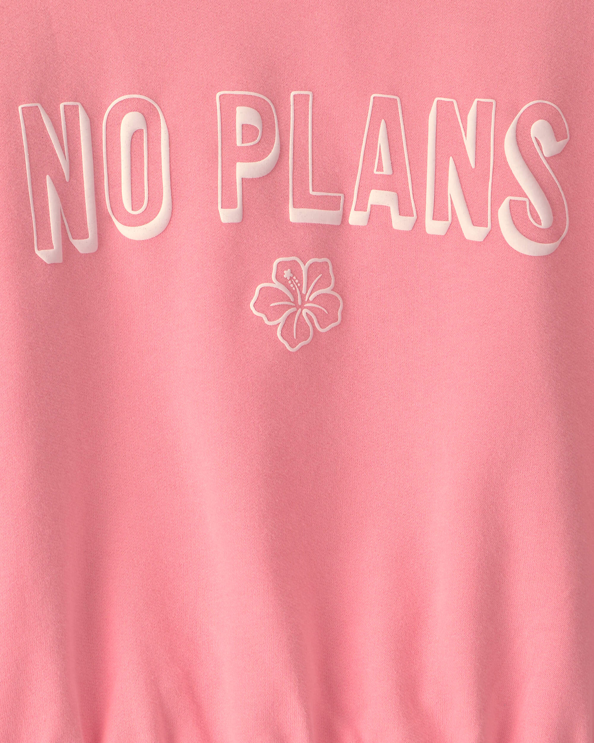 Girls 'No Plans' French Terry Top - Pink