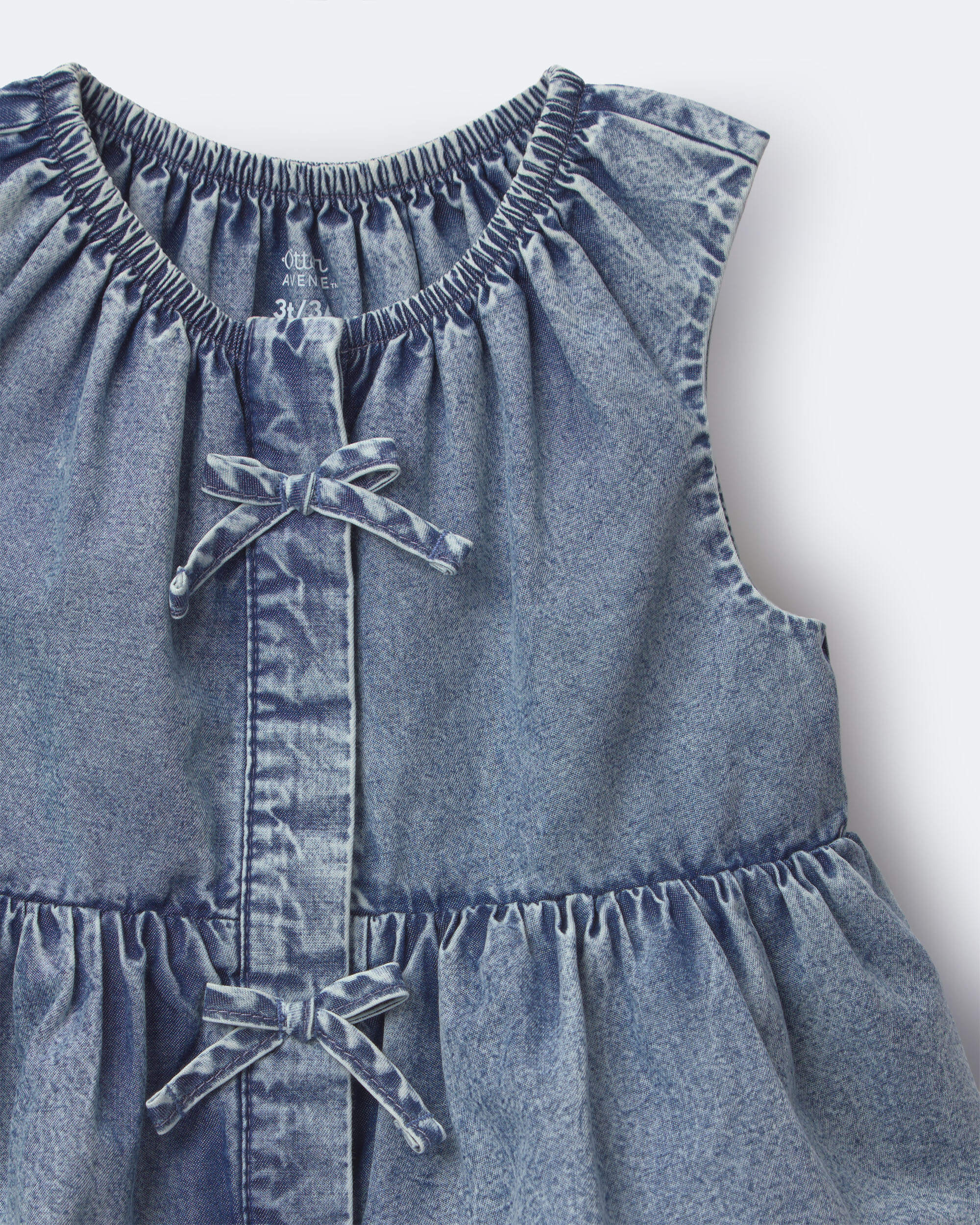 Toddler Girl Peplum Top Chambray