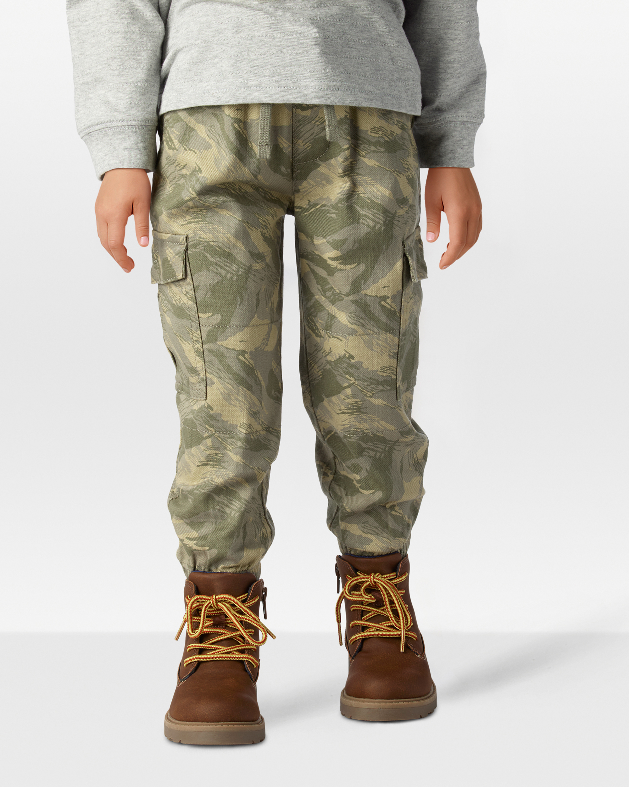 Toddler Boy Cotton Camo Fashion Cargo Pants - Green