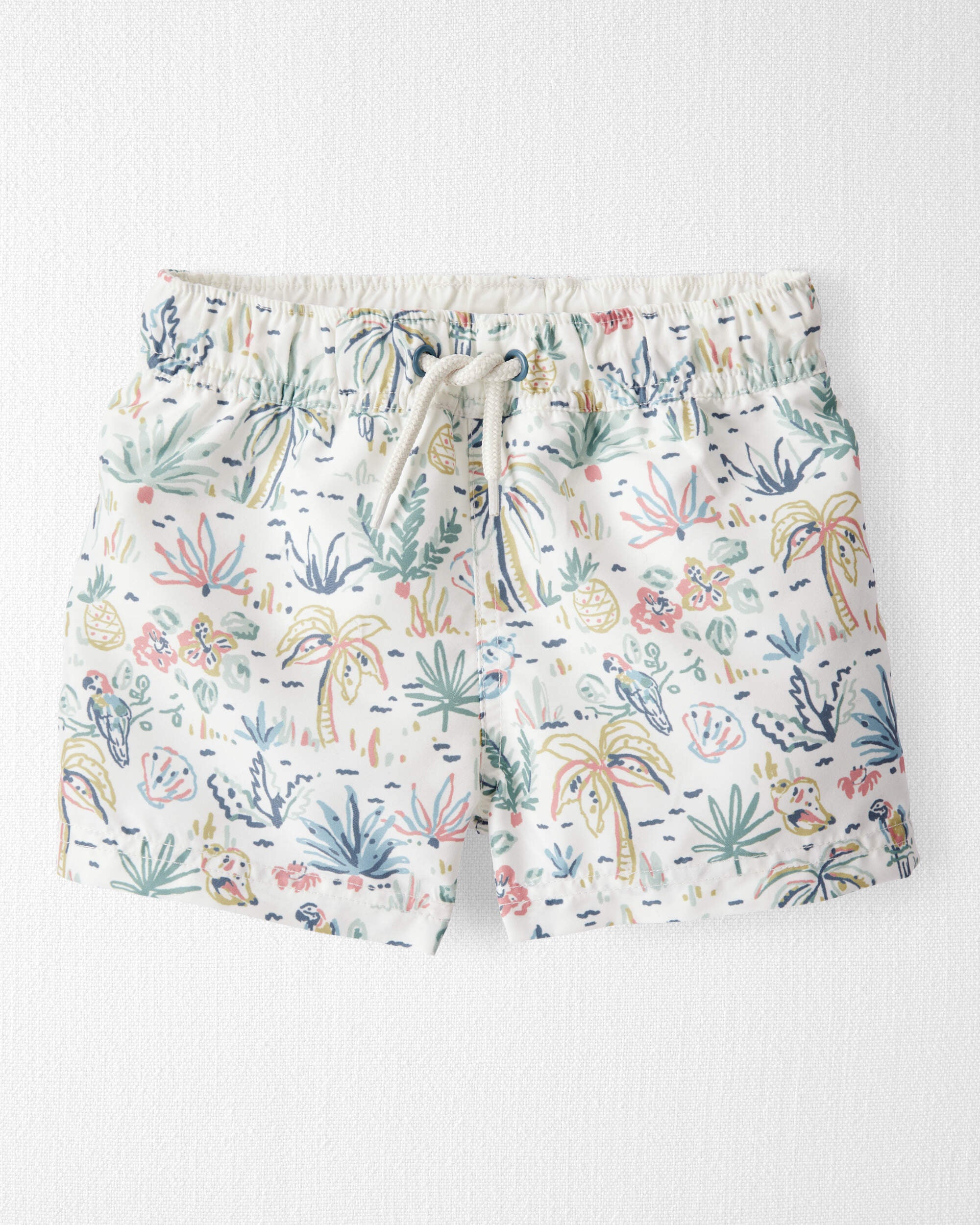 Toddler Recycled Tropical-Print Swim Trunks