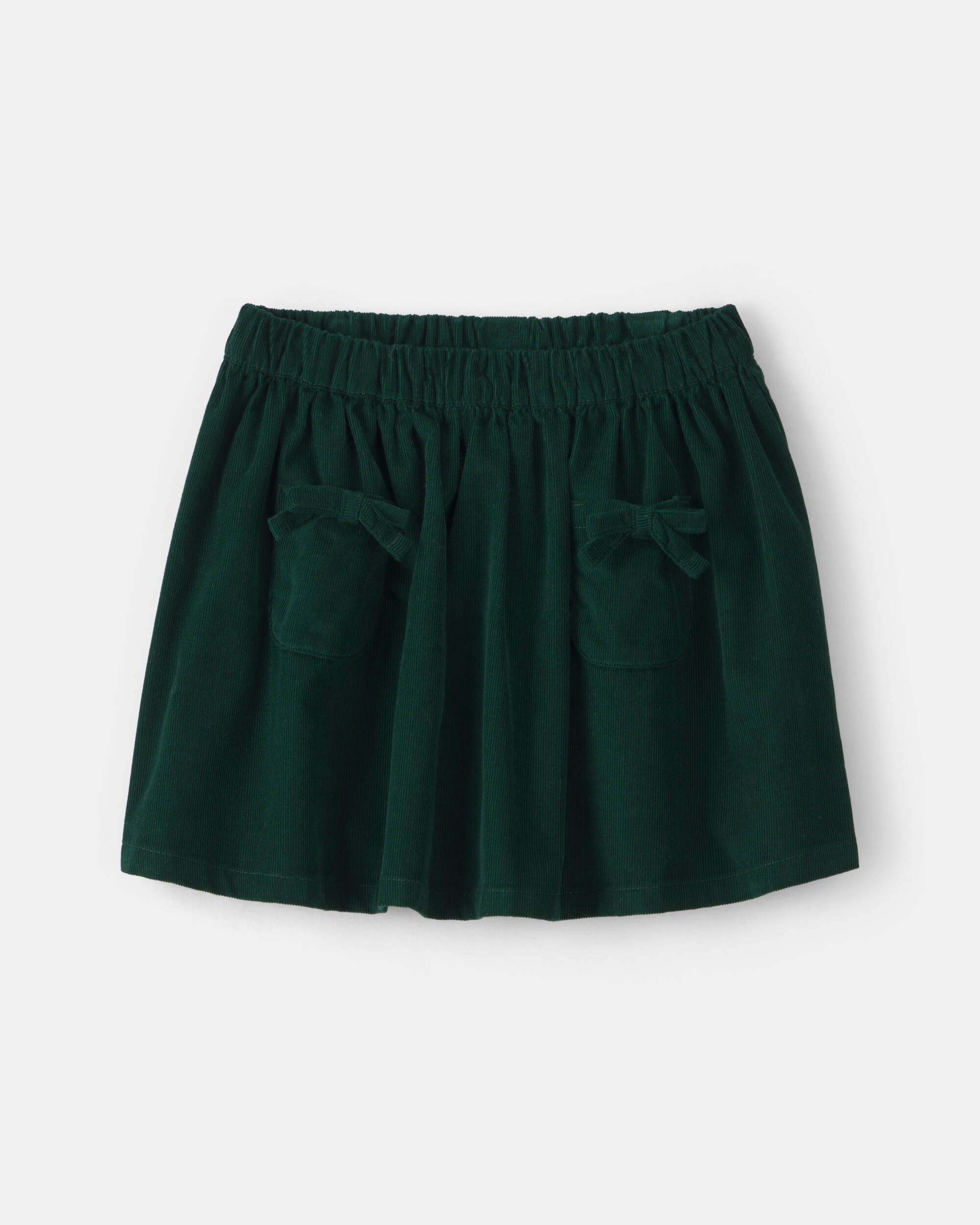 Toddler Girl Bow Corduroy Skort - Green