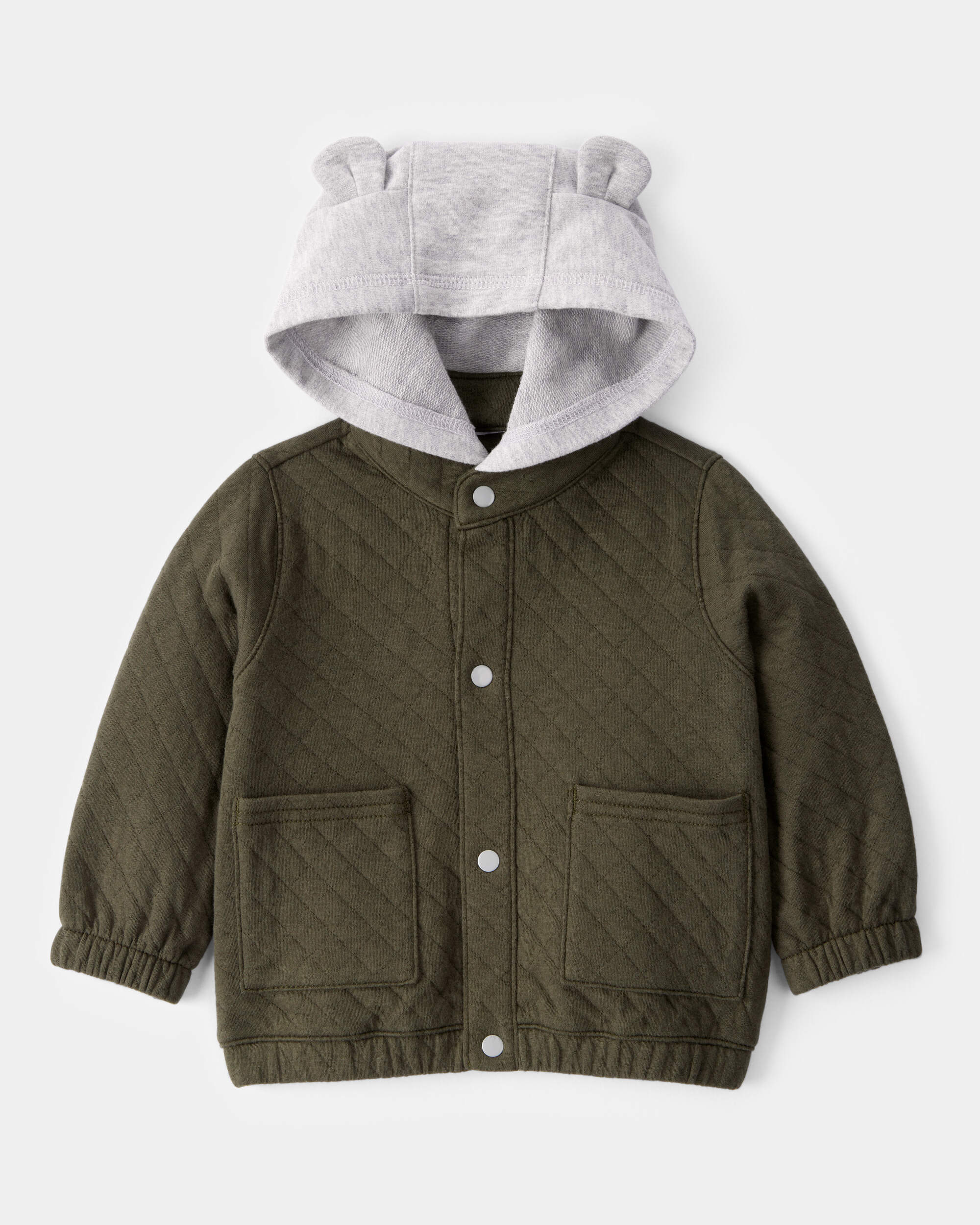 Baby Quilted Snap-Up Hoodie