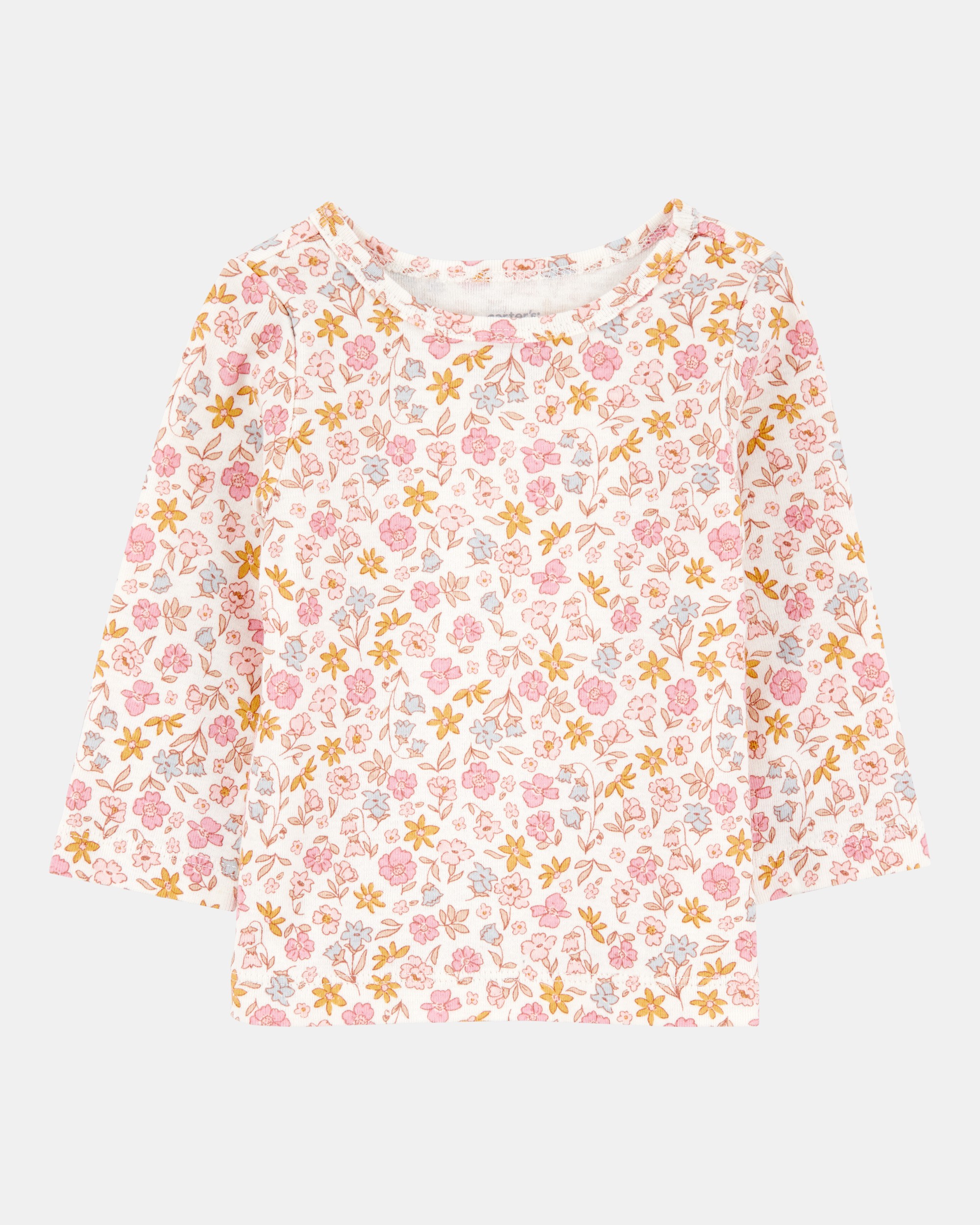 Baby Girl 2-Piece Floral Long-Sleeve Tee & Coverall Set