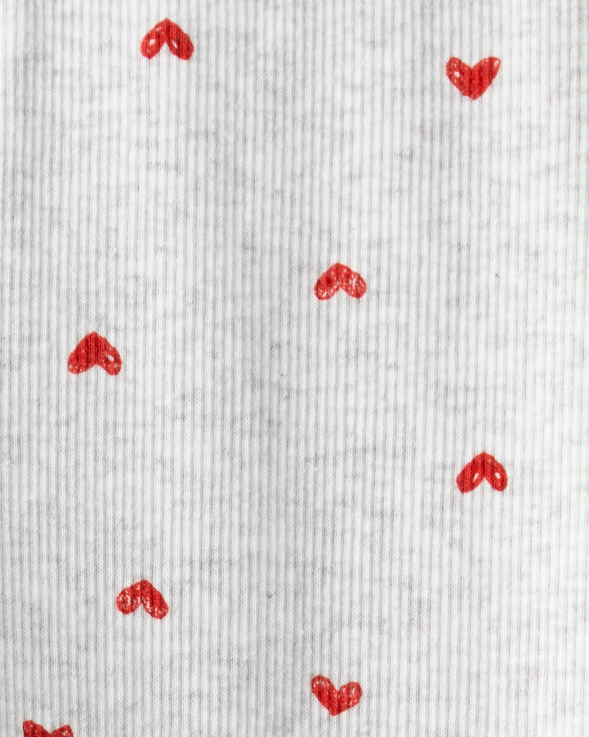 Baby Girl Long-Sleeve Tee & Heart Pant Set - Red