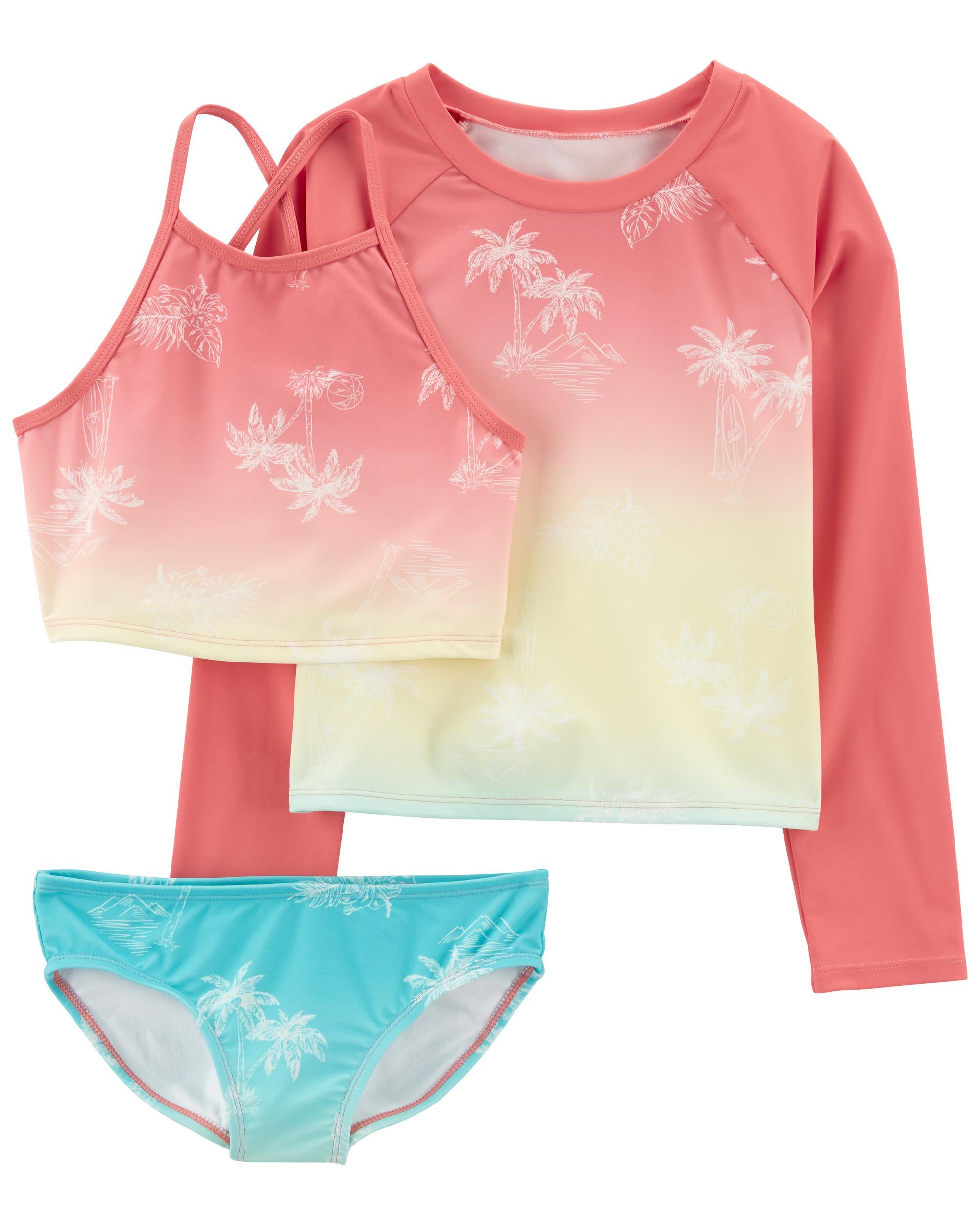 Tropical Print 3-Piece Swim Set