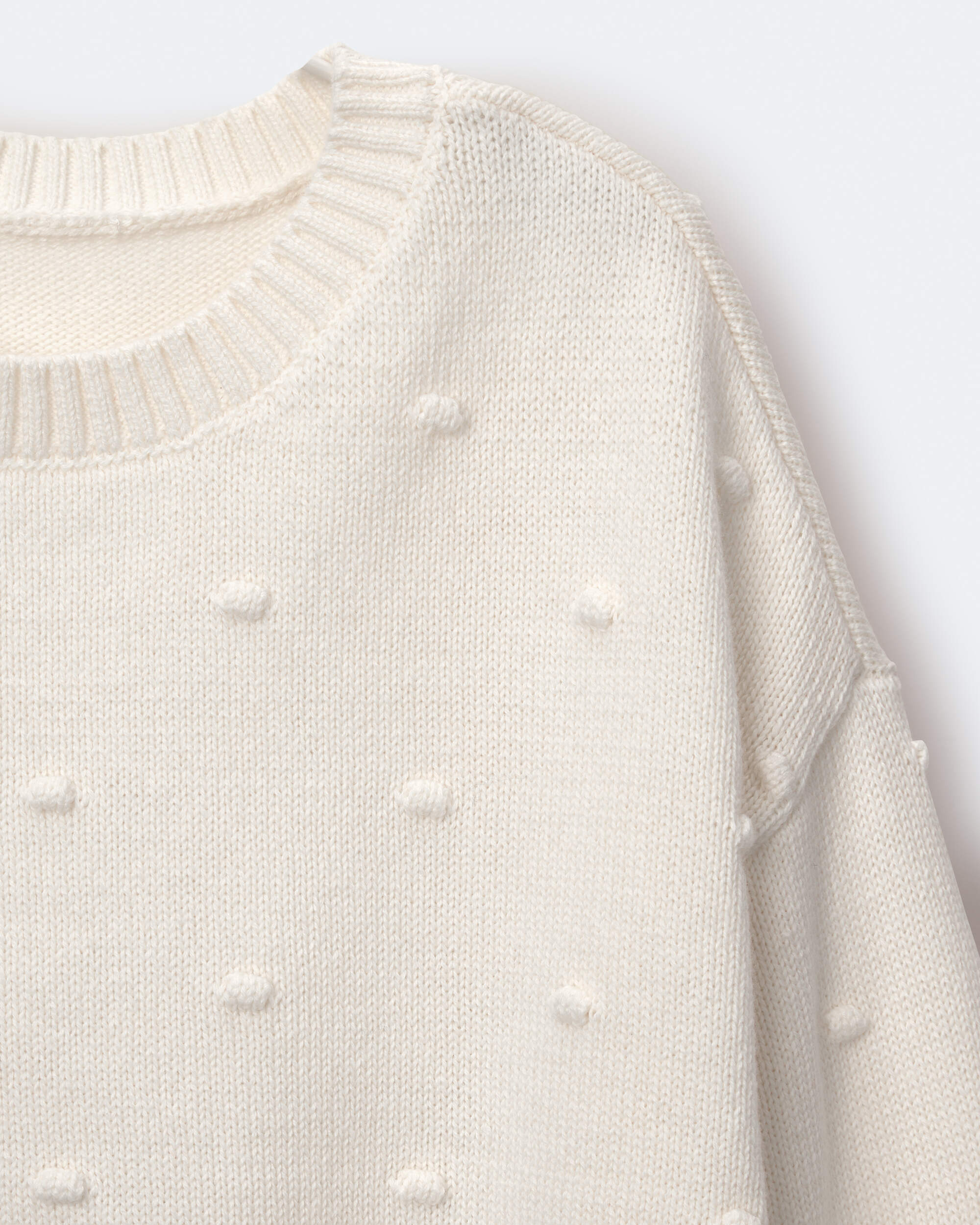 Toddler Girl Popcorn Sweater - Cream