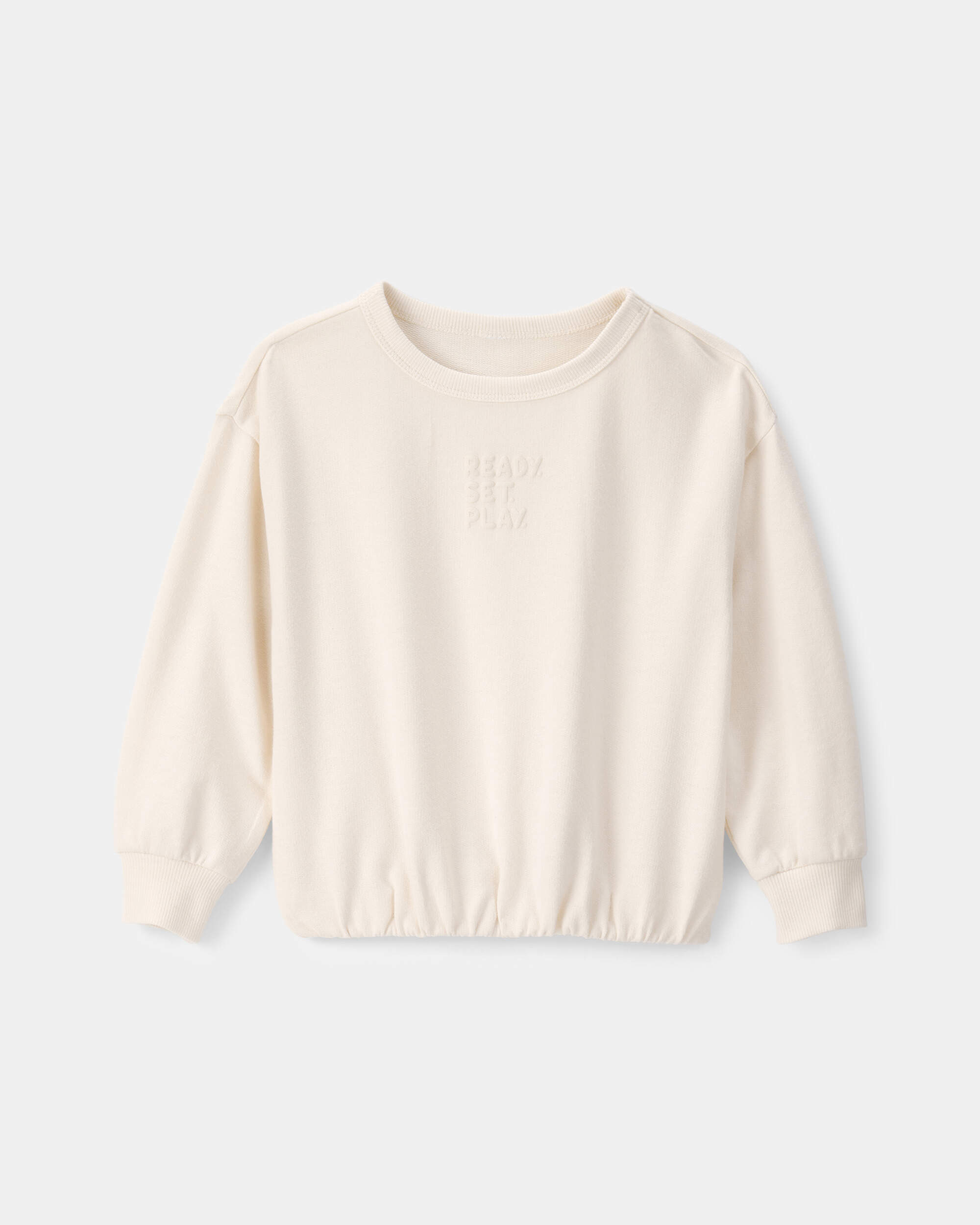 Toddler Girl 'Ready Set Play' French Terry Pullover Sweatshirt - Ivory