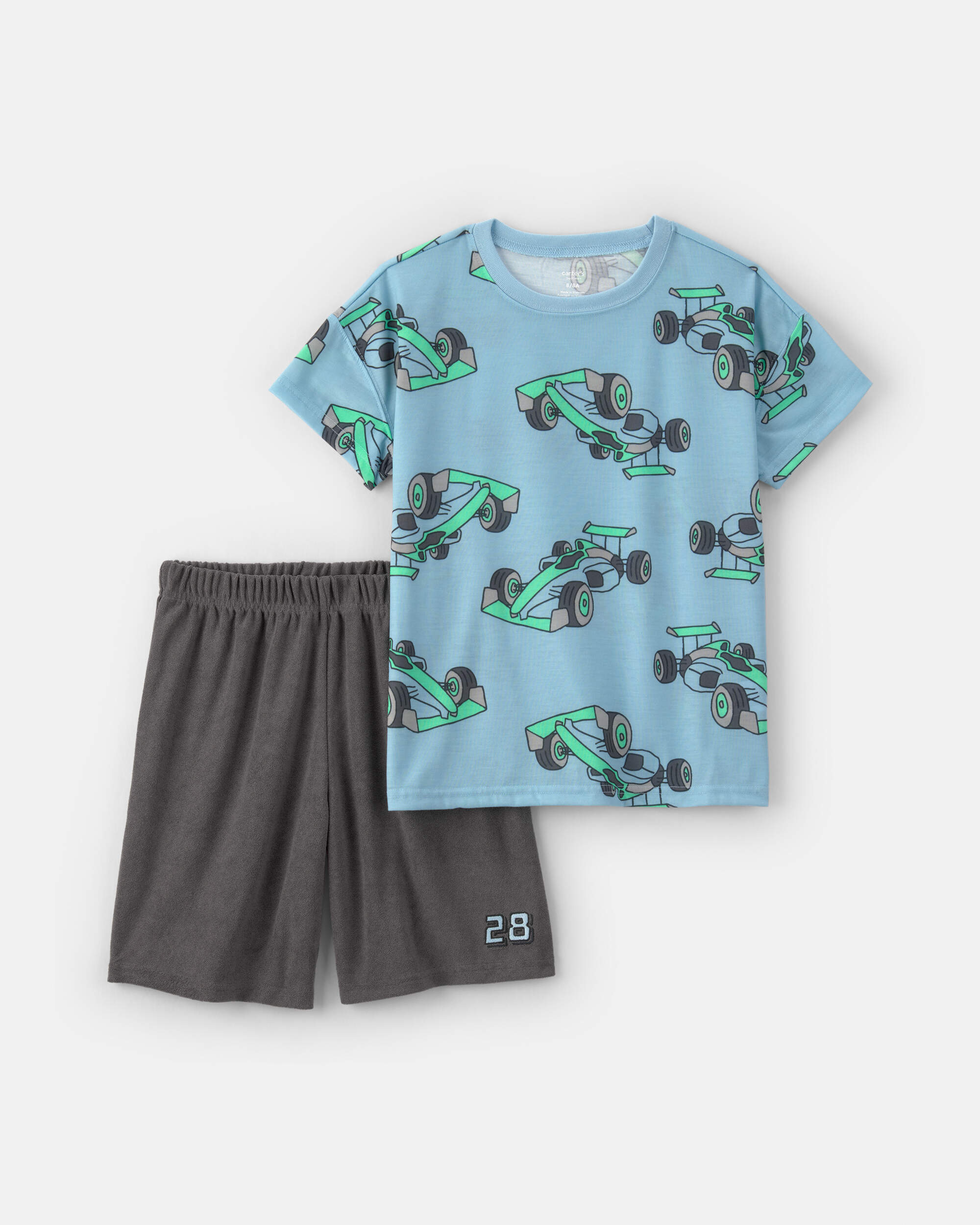 Boys 2-Piece Race Car Pyjama Set - Blue/Grey