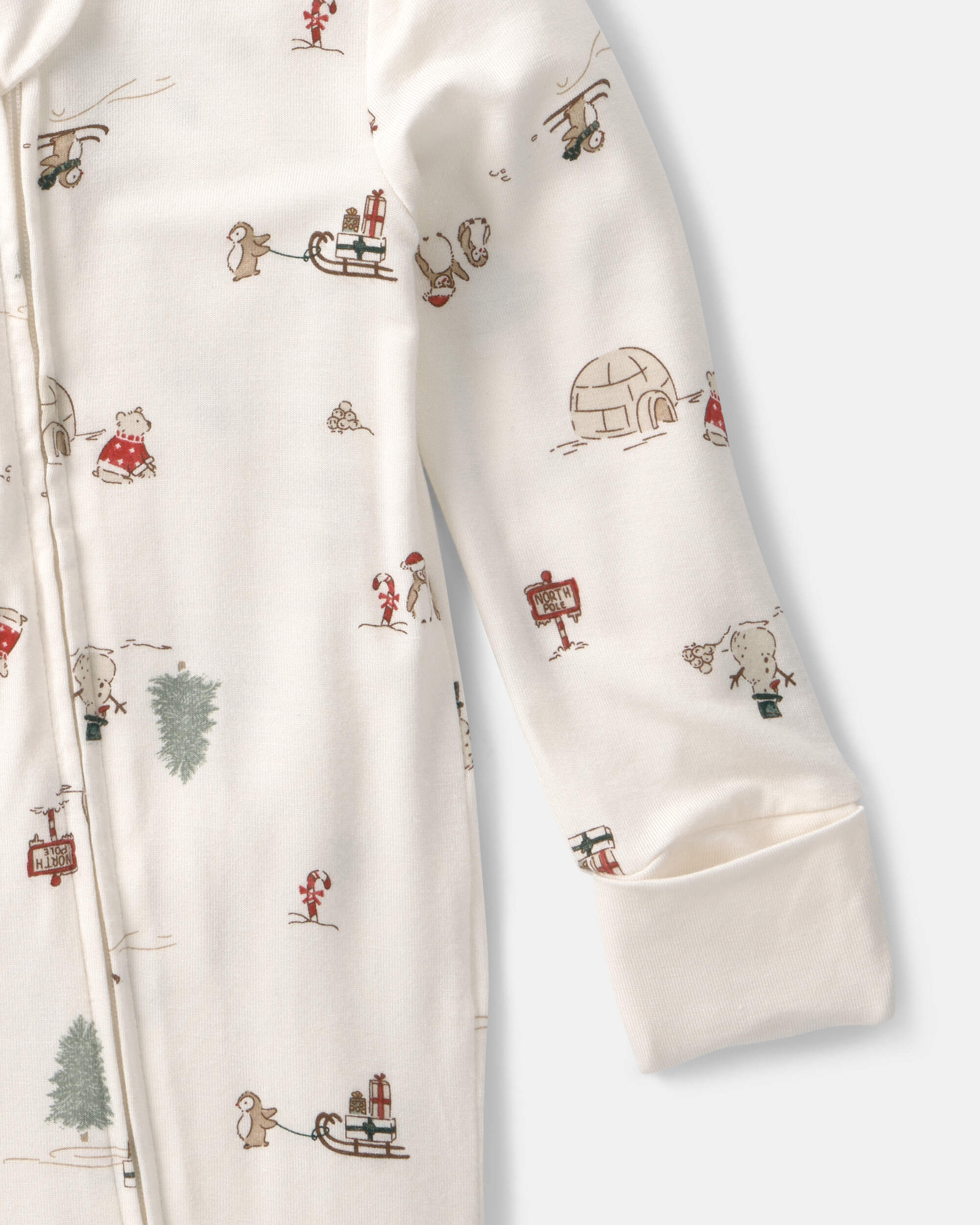 Baby North Pole PurelySoft™ 2-Way Zip Sleepers - Cream