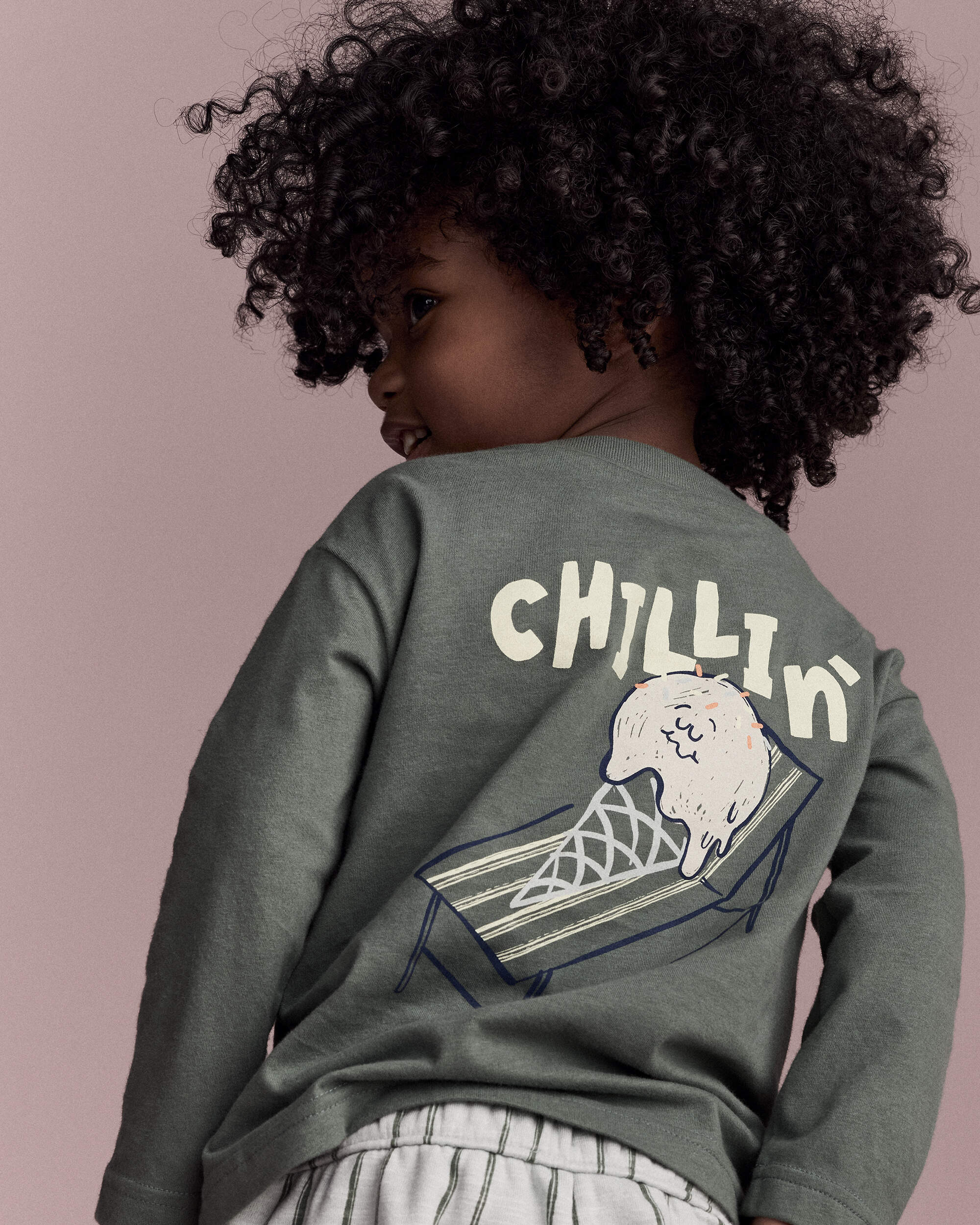 Toddler Boy Chillin' Long-Sleeve Graphic Tee - Olive
