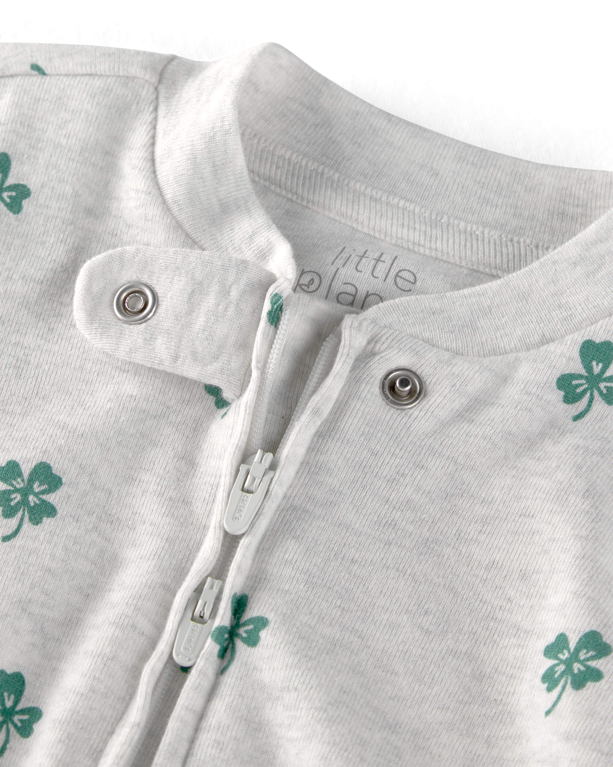 Baby Organic Cotton Sleep & Play Pyjamas Lucky Clovers Print