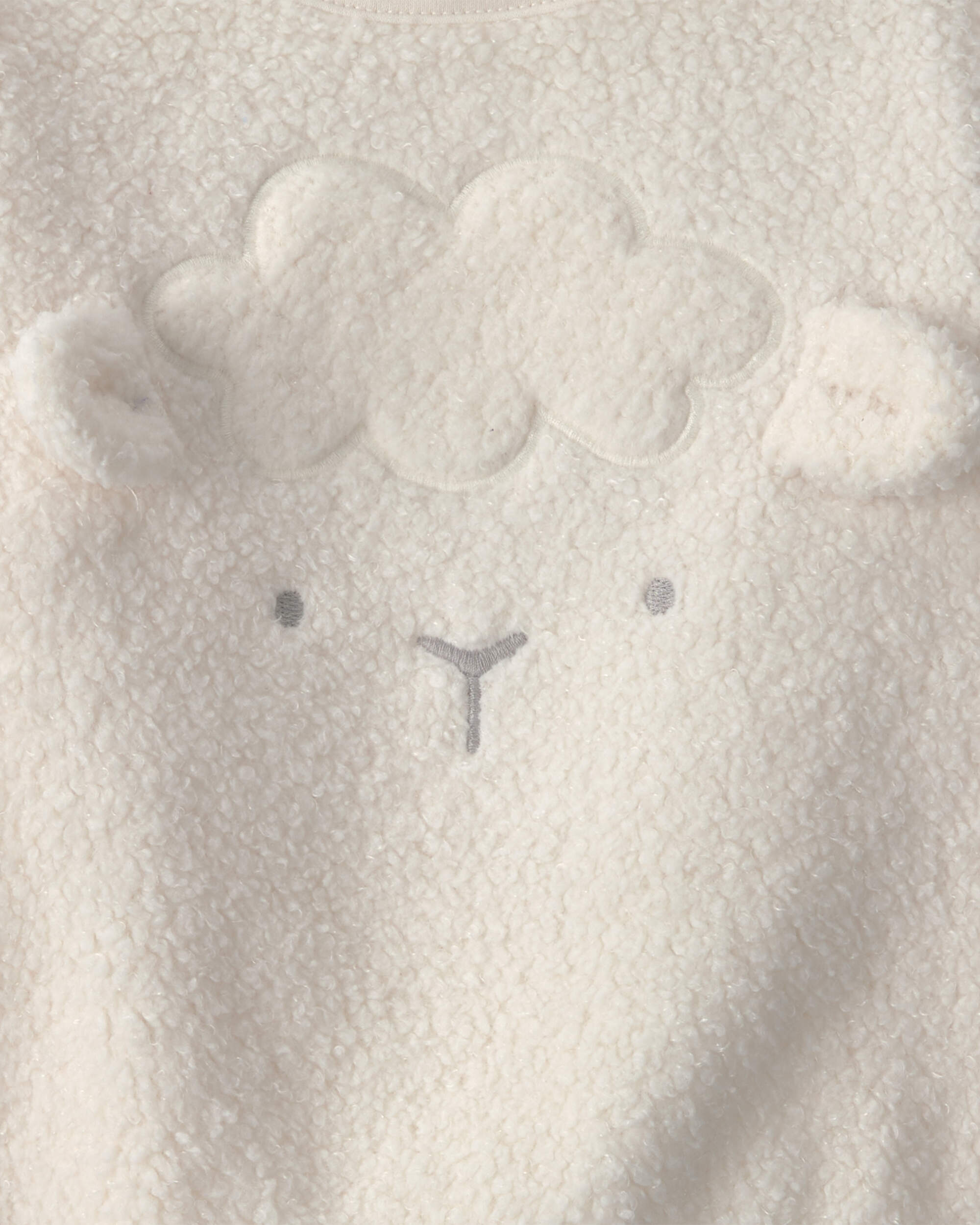 Baby 2-Piece Lamb Fleece Long-Sleeve Top & Pant Set - Cream