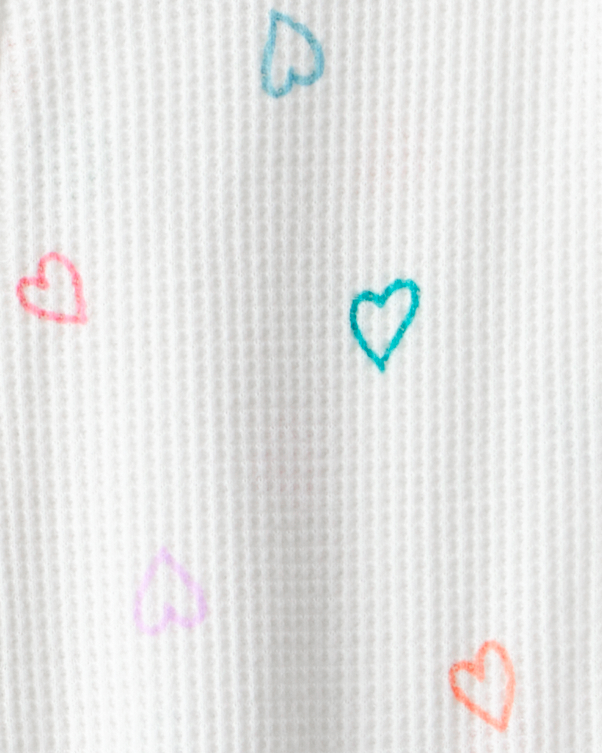 Baby Girl Heart Cotton Snug Fit 2-Way Zip Footie 1-Piece Pyjamas - White