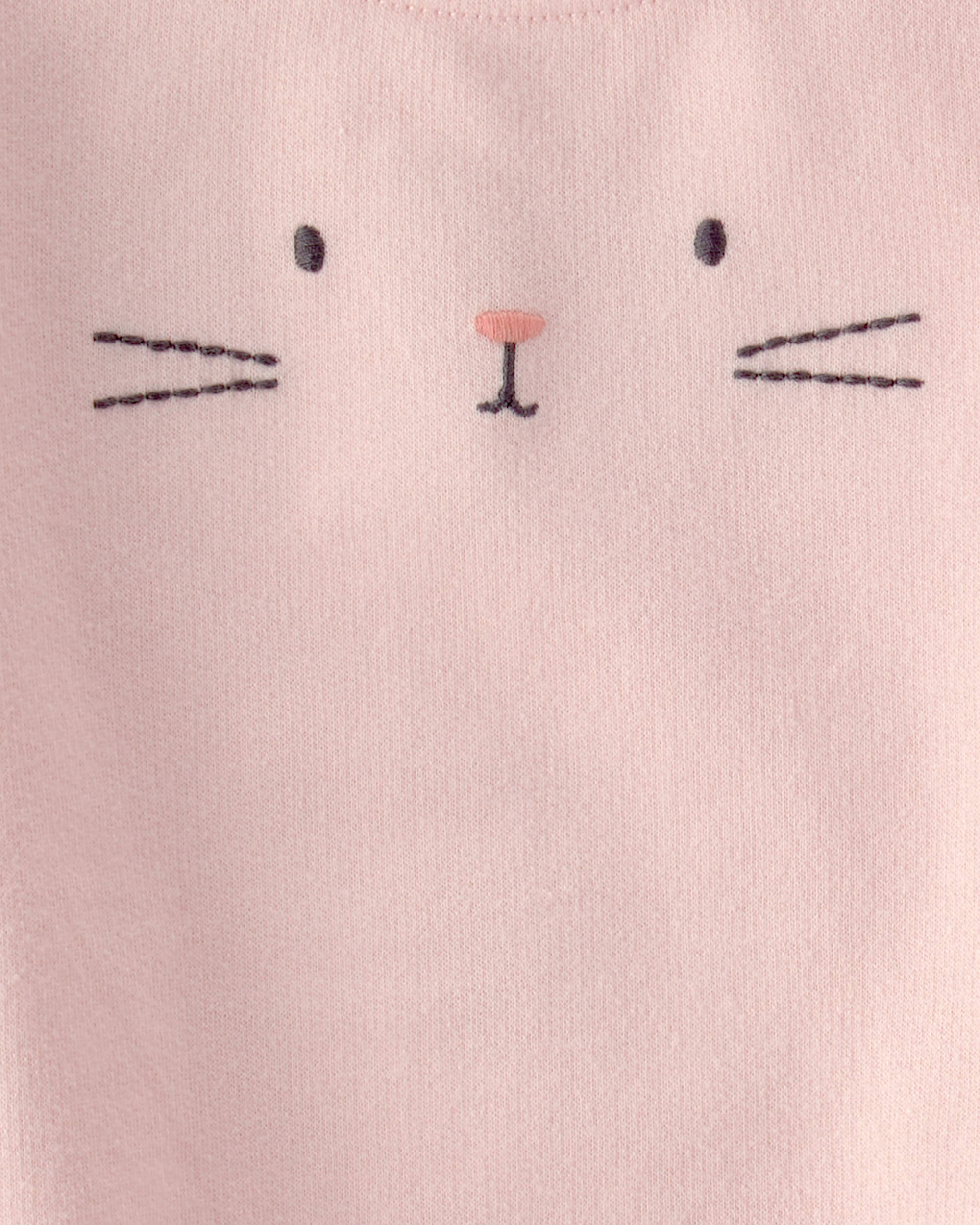 Baby Girl Bunny Bubble Romper & Hat Set - Pink