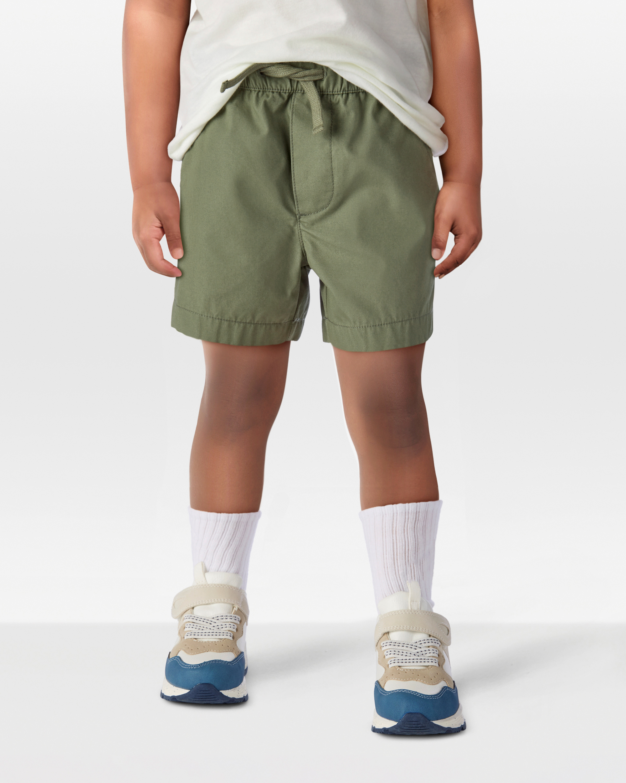 Toddler Pull-On Poplin Shorts - Olive
