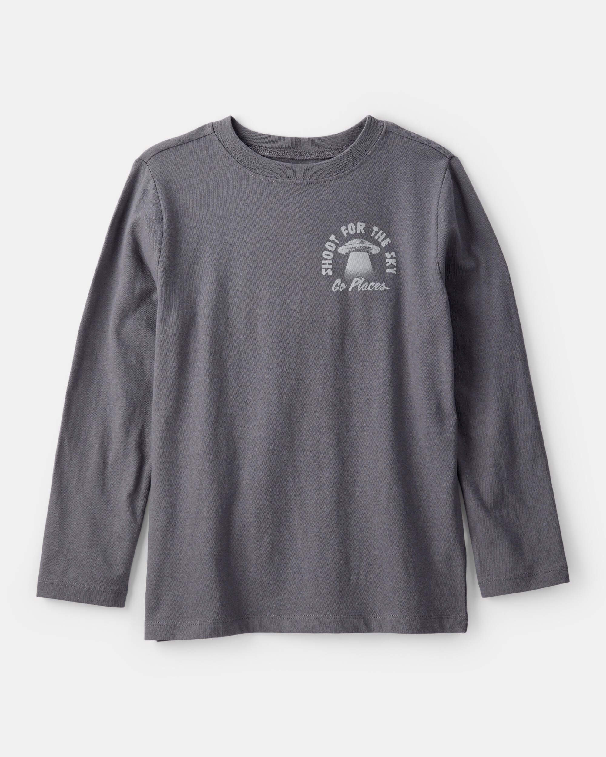 Boys Shoot For The Sky Long-Sleeve Graphic Tee - Grey