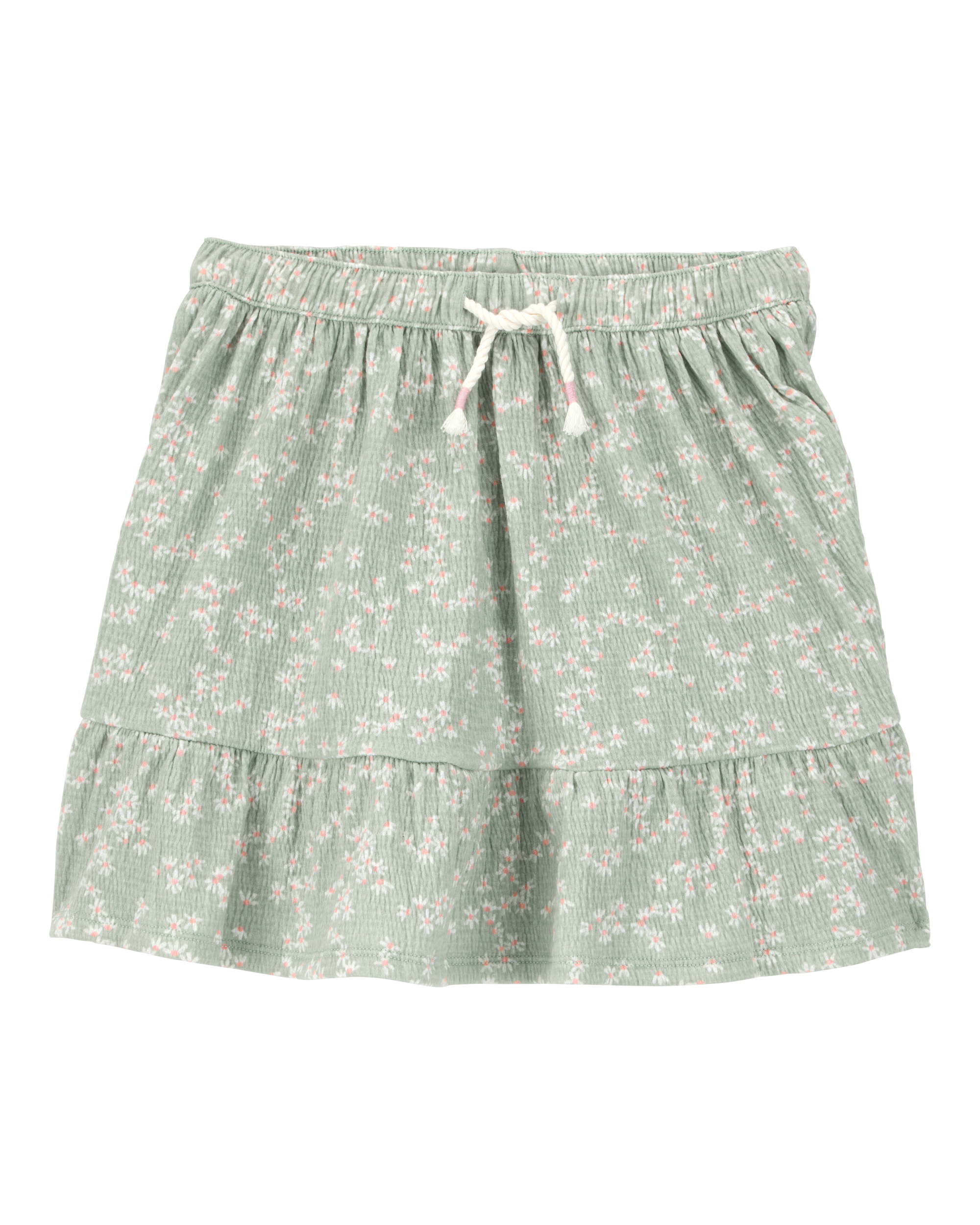 Kid Floral Crinkle Skort - Green