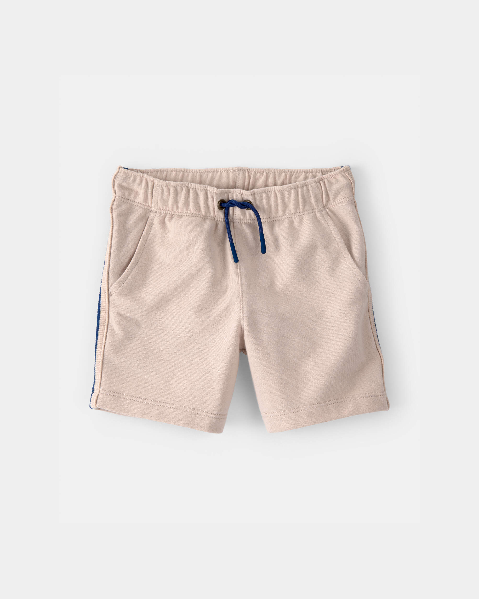 Toddler Boy Striped French Terry Shorts - Khaki/Blue