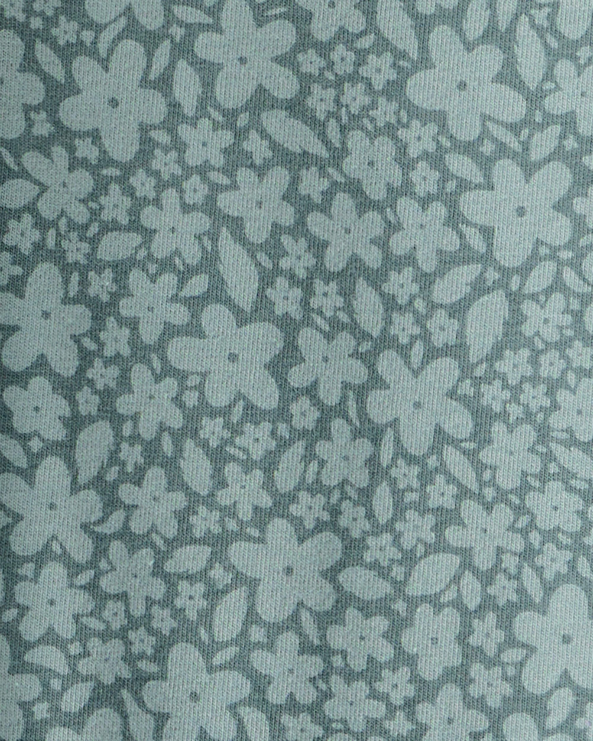 Girls Floral Cotton Pull-On Stretch Leggings - Green