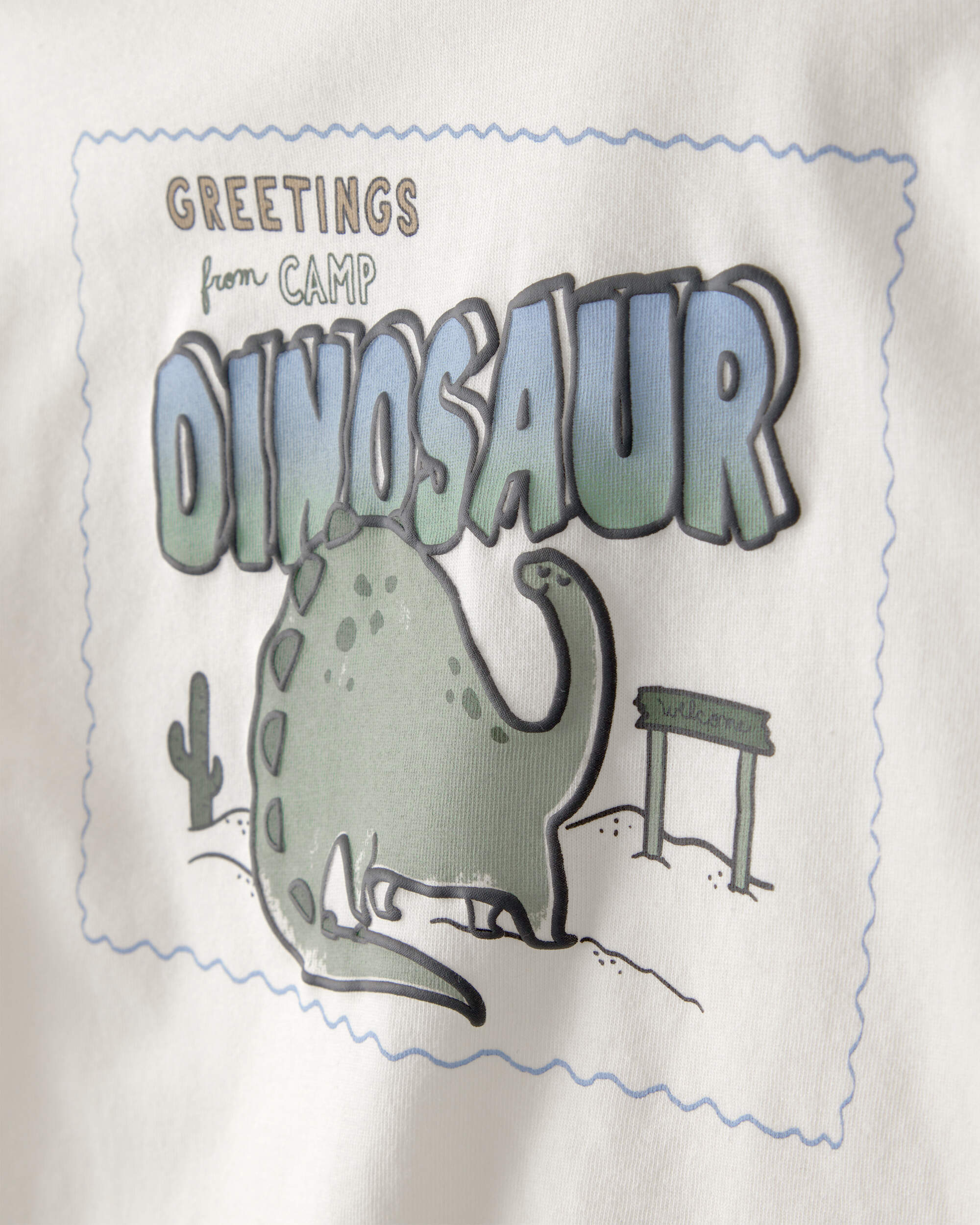 Baby Boy Dinosaur Long-Sleeve Graphic Tee - Cream