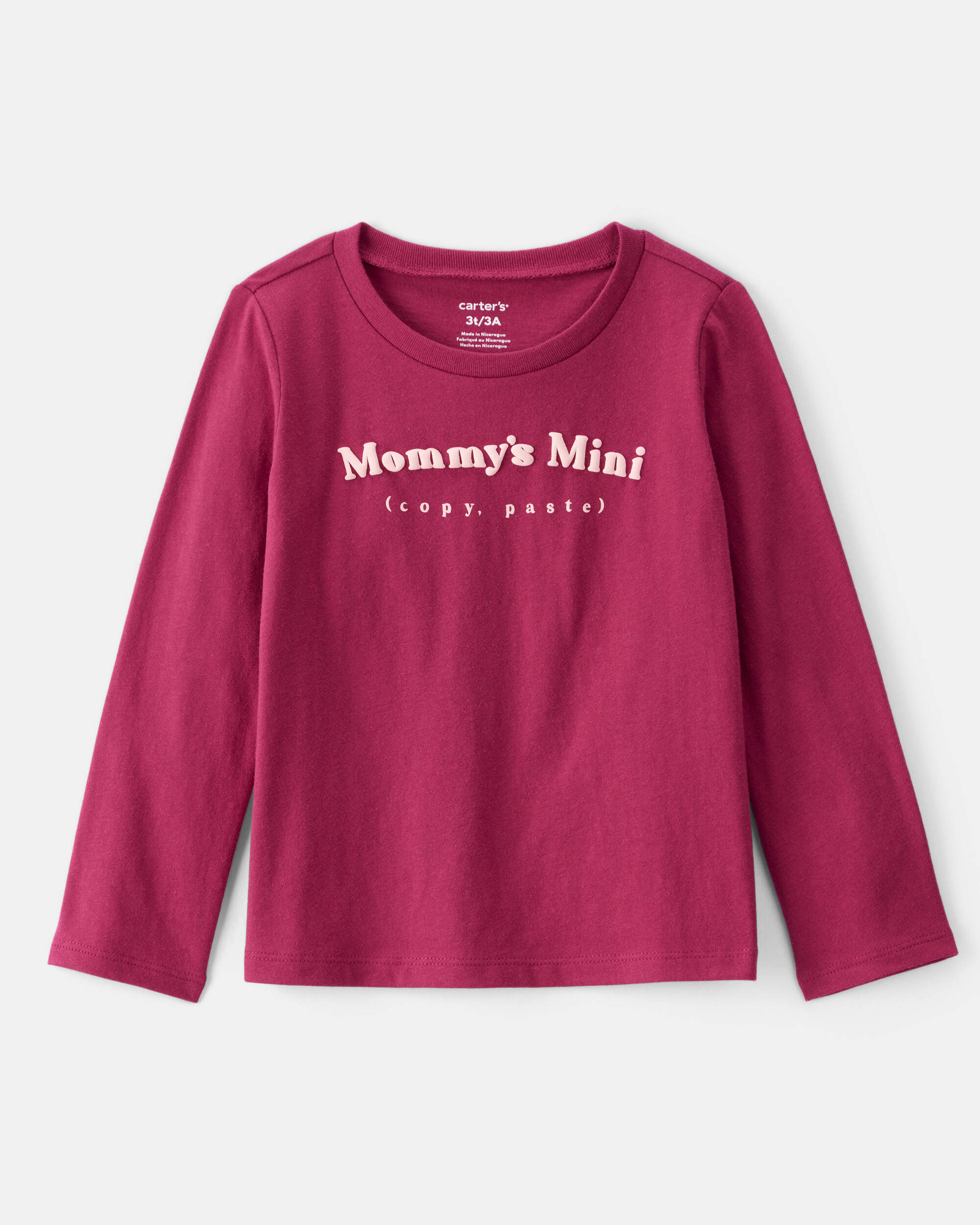 Toddler Girl Mommy's Mini Long-Sleeve Graphic Tee - Burgundy