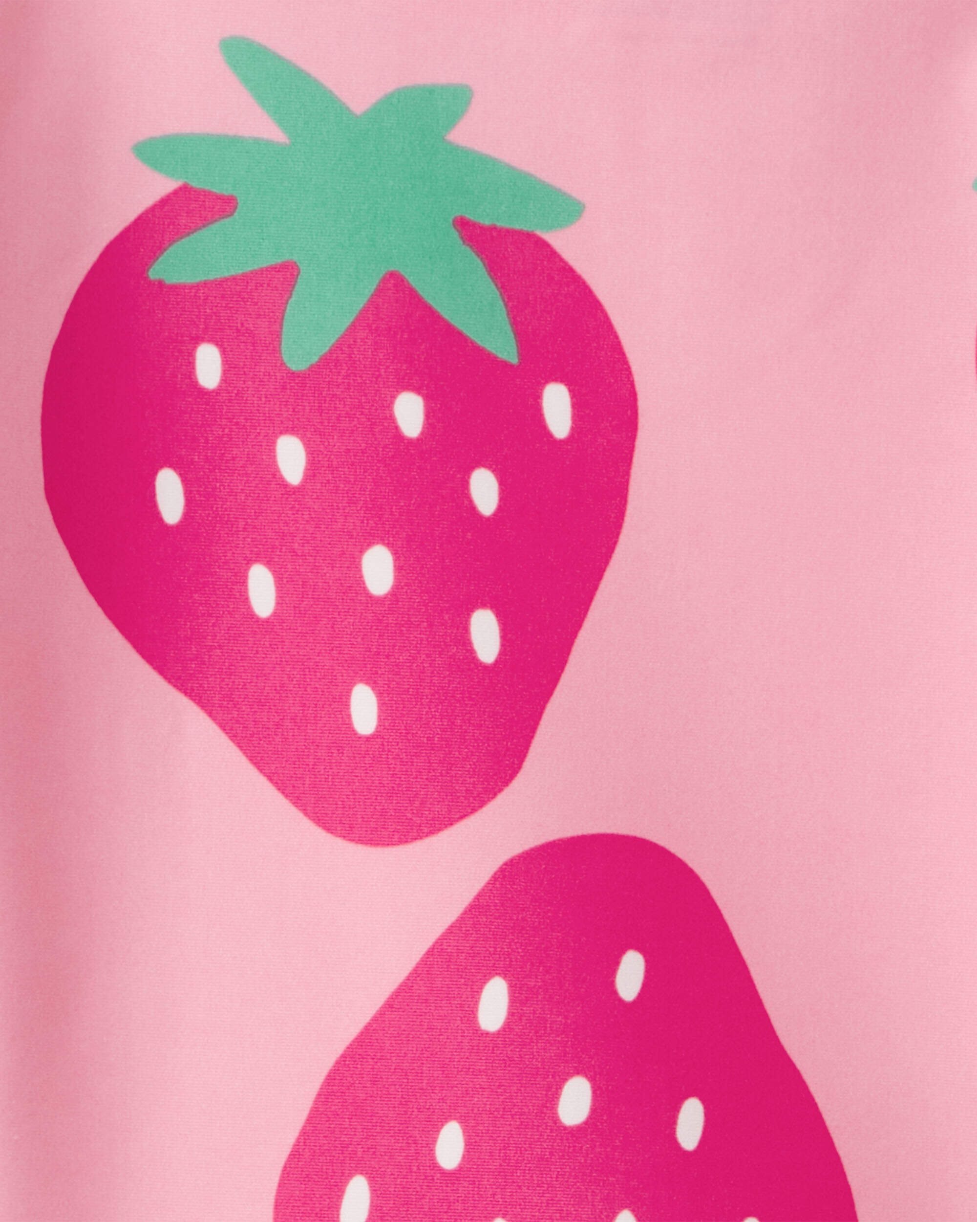 Toddler Girl 3-Piece Strawberry Rashguard Swimsuit Set - Pink