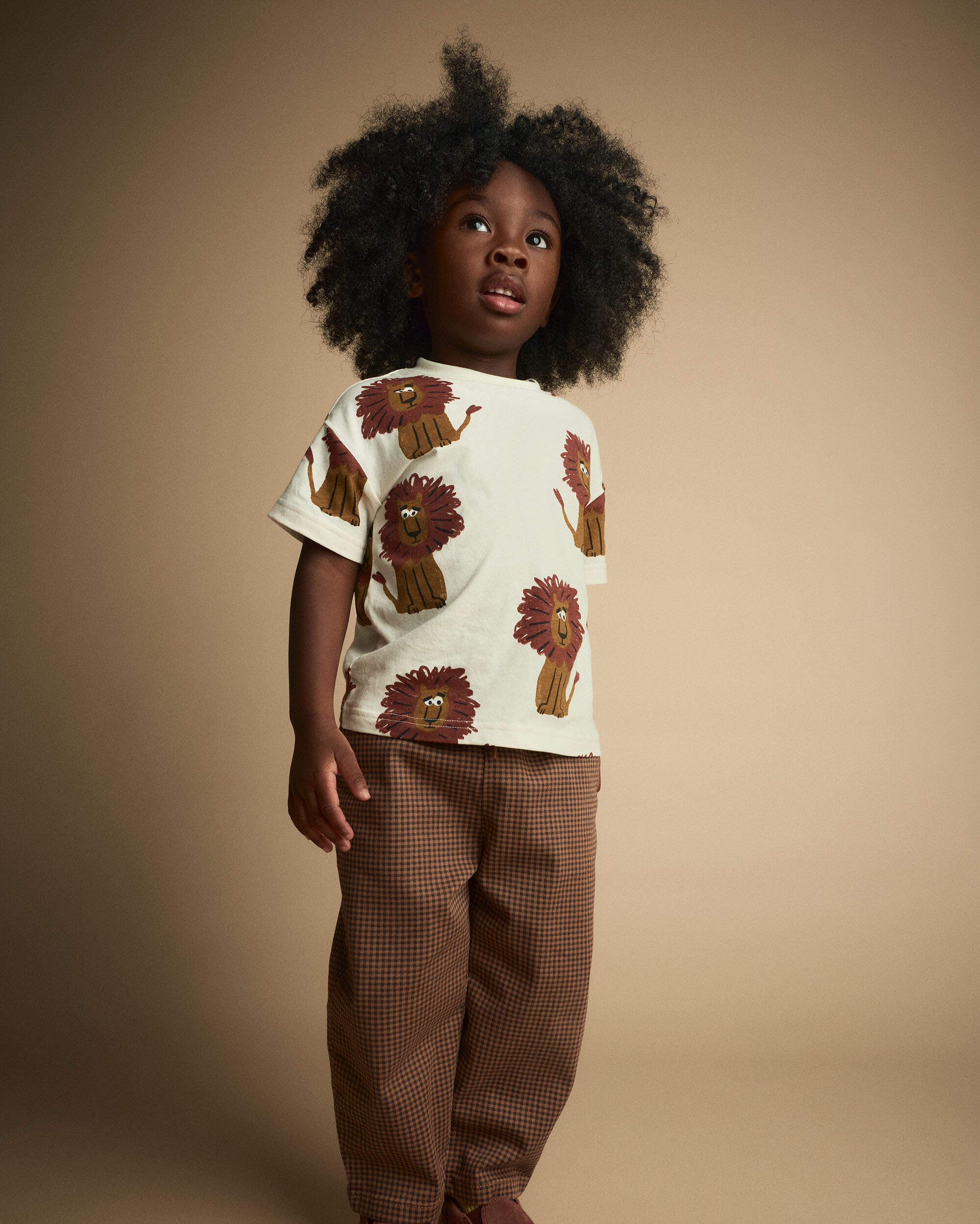 Toddler Relaxed Graphic Tee Lion Print - Cream