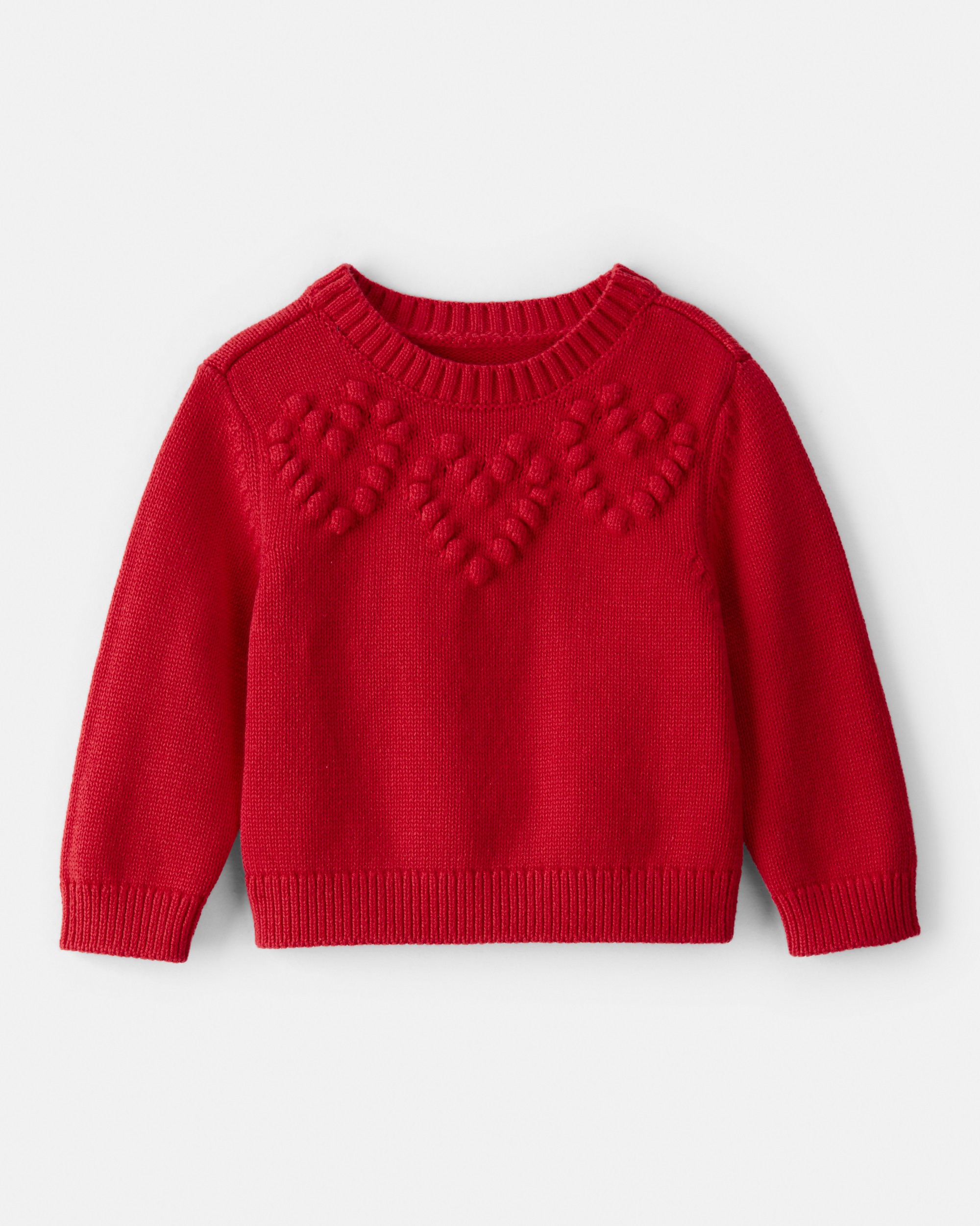 Baby Girl Heart Long-Sleeve Sweater - Red
