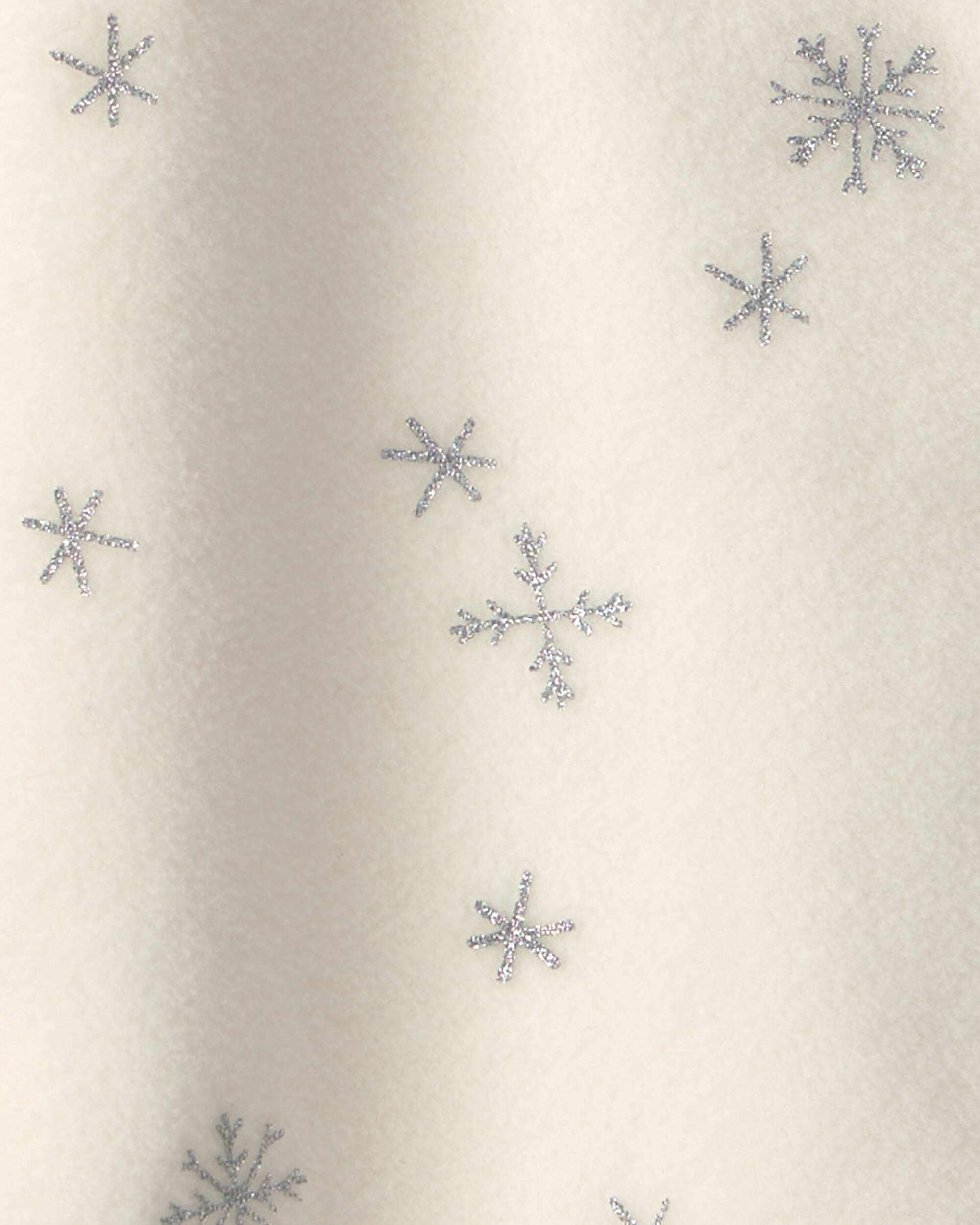 Baby Girl Snowflake Fleece 2-Way Zip Sleep & Play Pyjamas - Cream