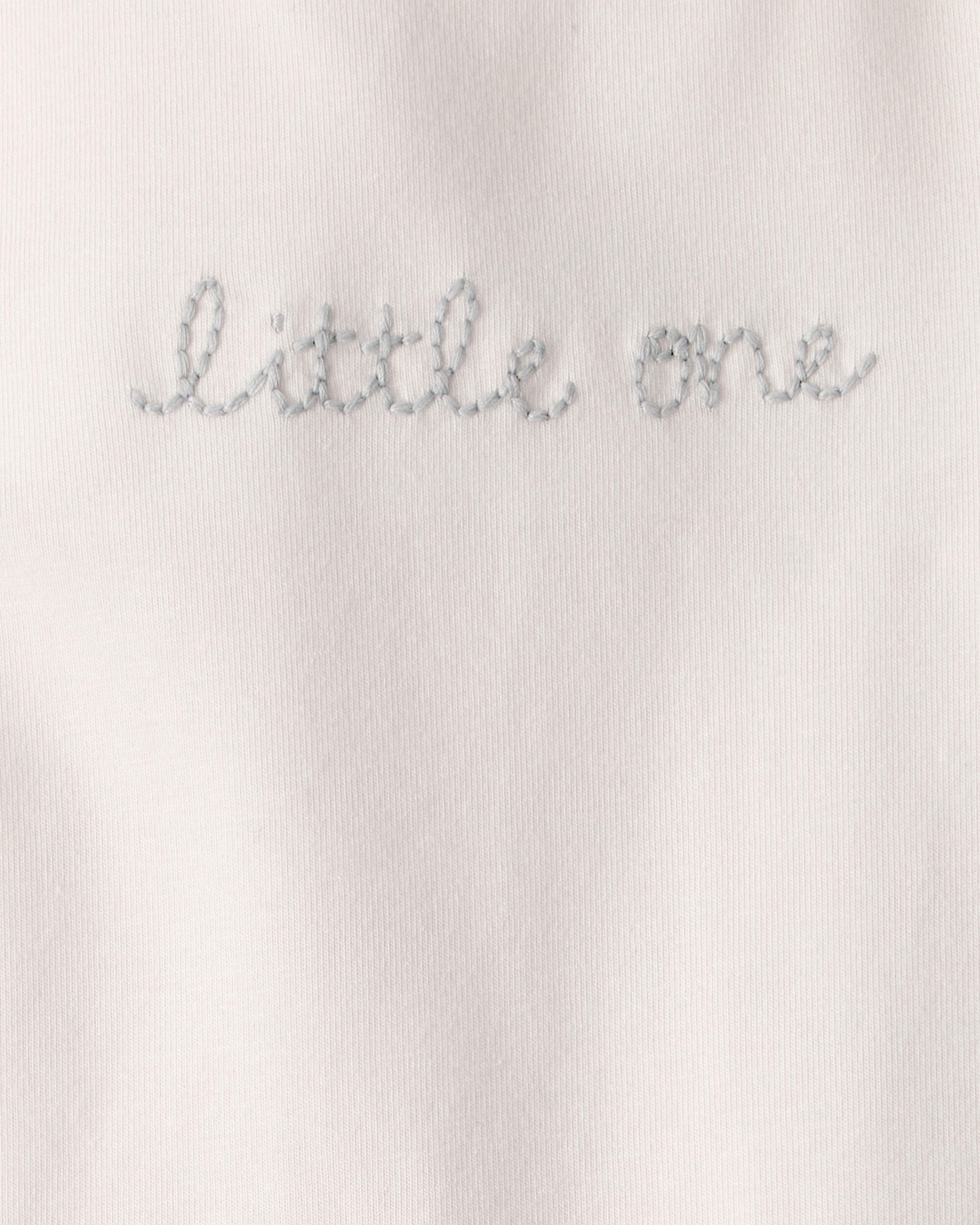 Baby 'Little One' Organic Cotton Embroidered Bodysuit Ivory