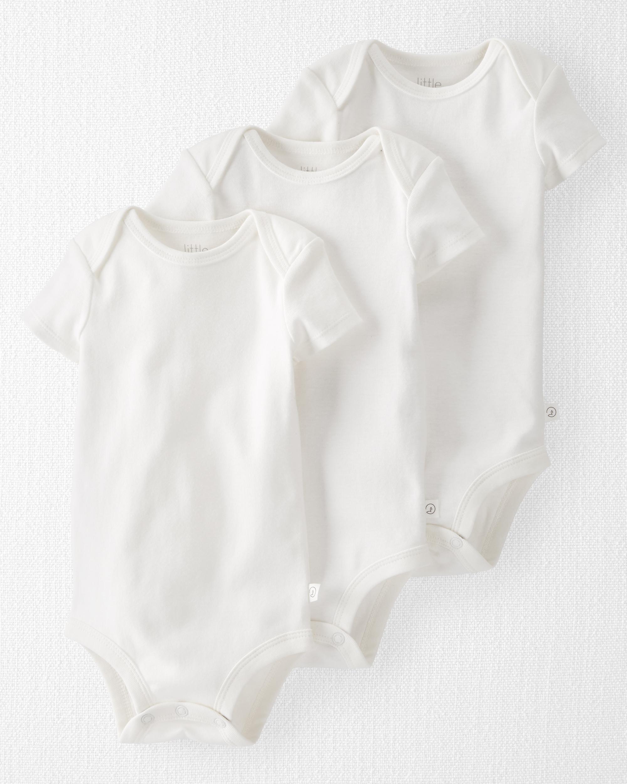 Baby Boy 3-Pack Organic Cotton Rib Bodysuits