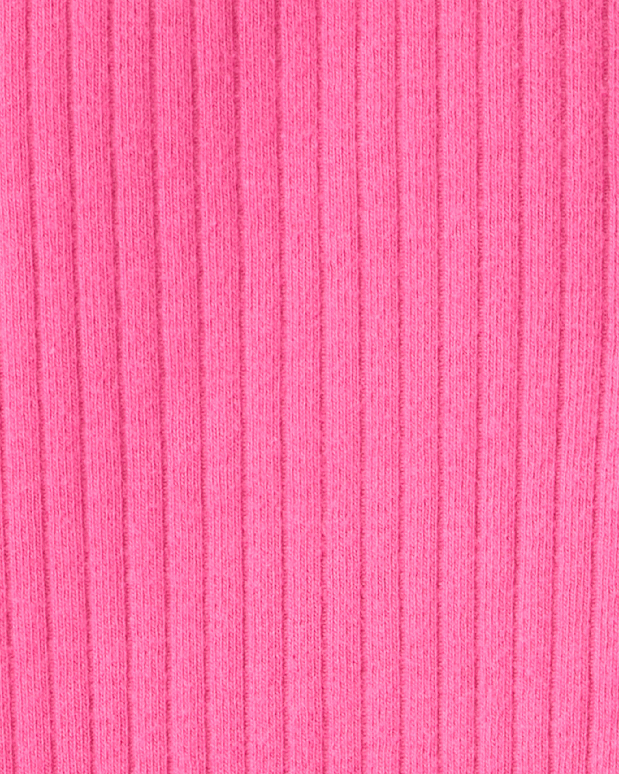 Baby Girl Cotton Solid Stretch Leggings - Pink