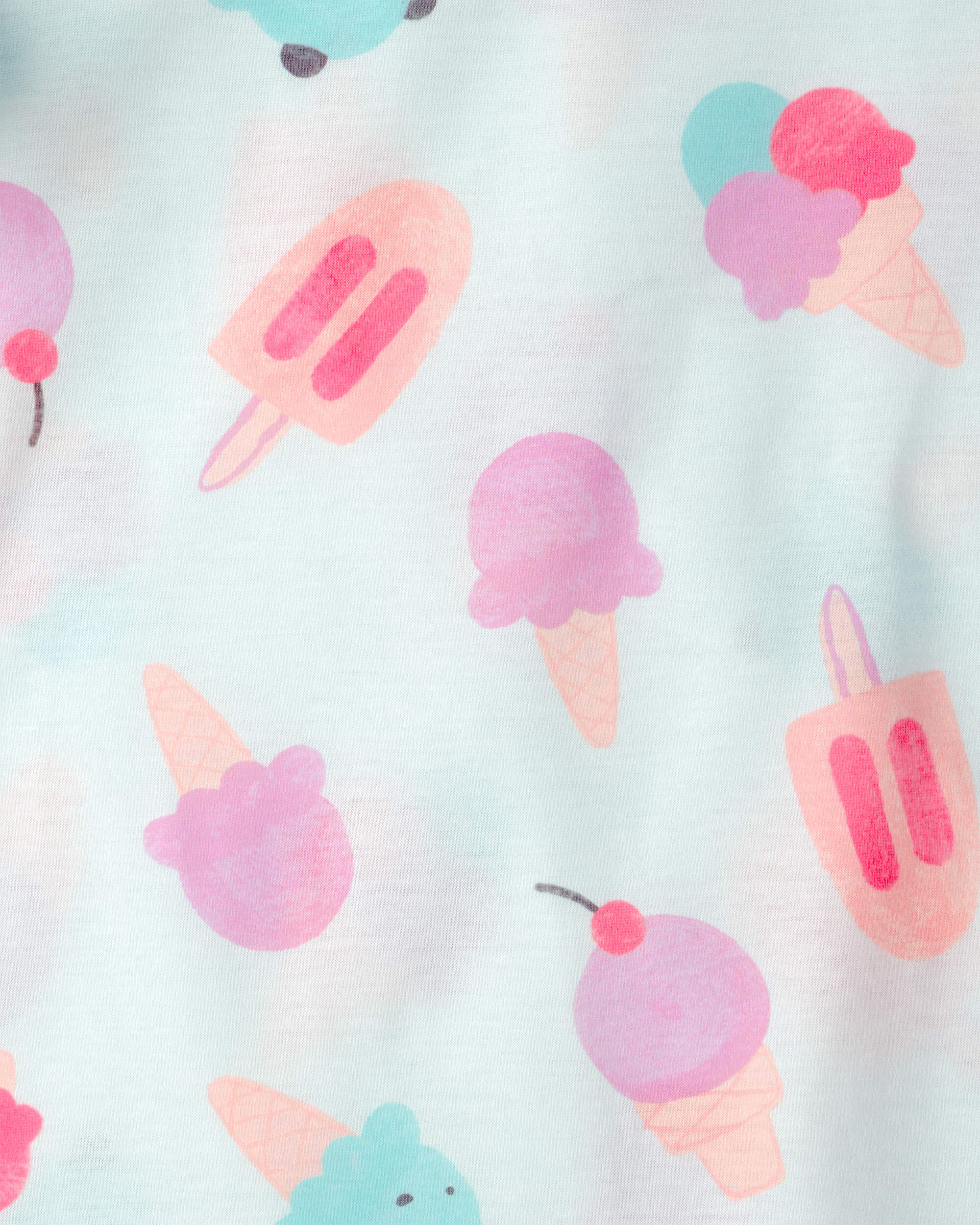 Girls 2-Pack Ice Cream Short-Sleeve Loose Fit Nightgown - Pink/Blue