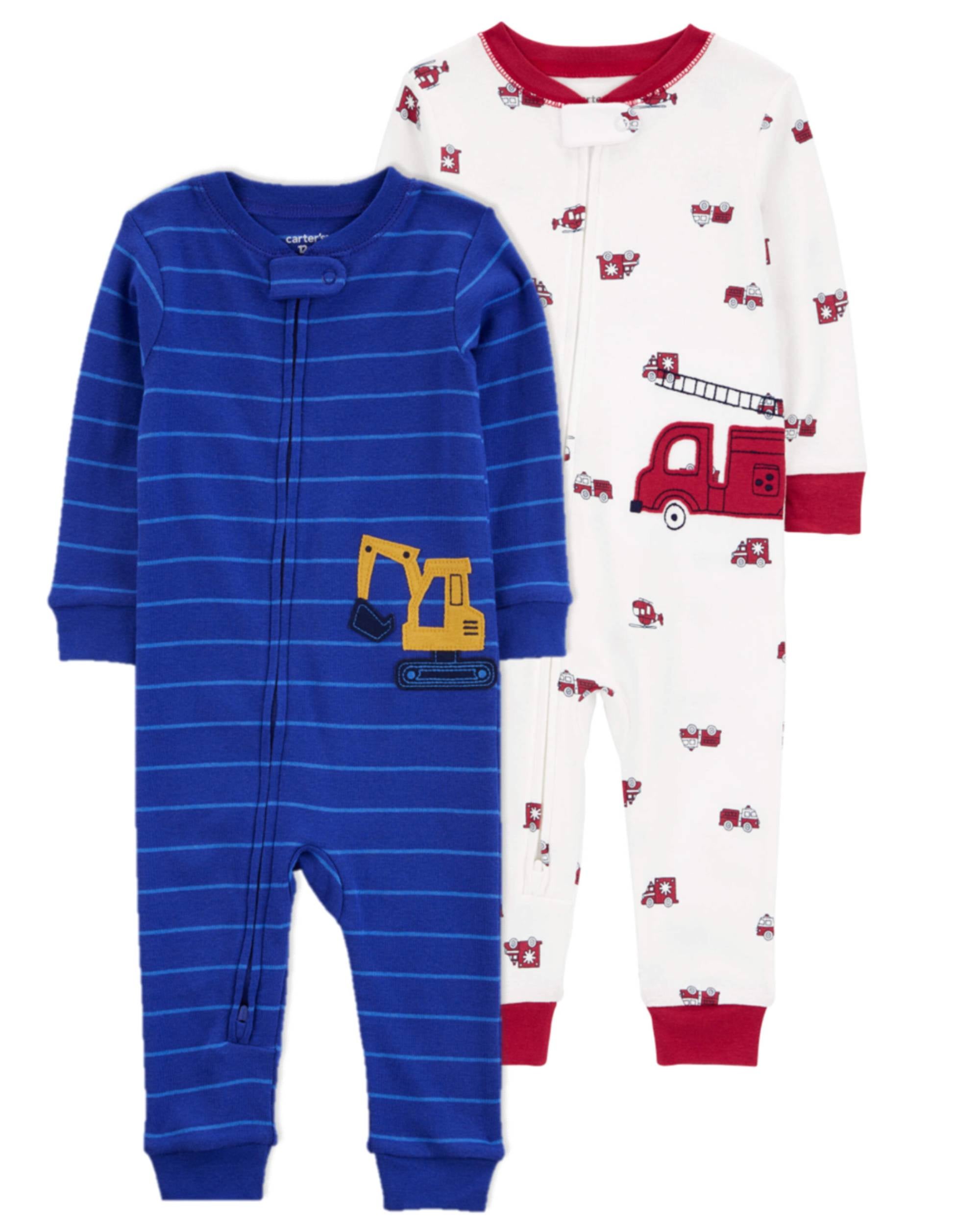 Blue White Toddler 2 Pack 100 Snug Fit Cotton Footless Pajamas Carter s Oshkosh Canada