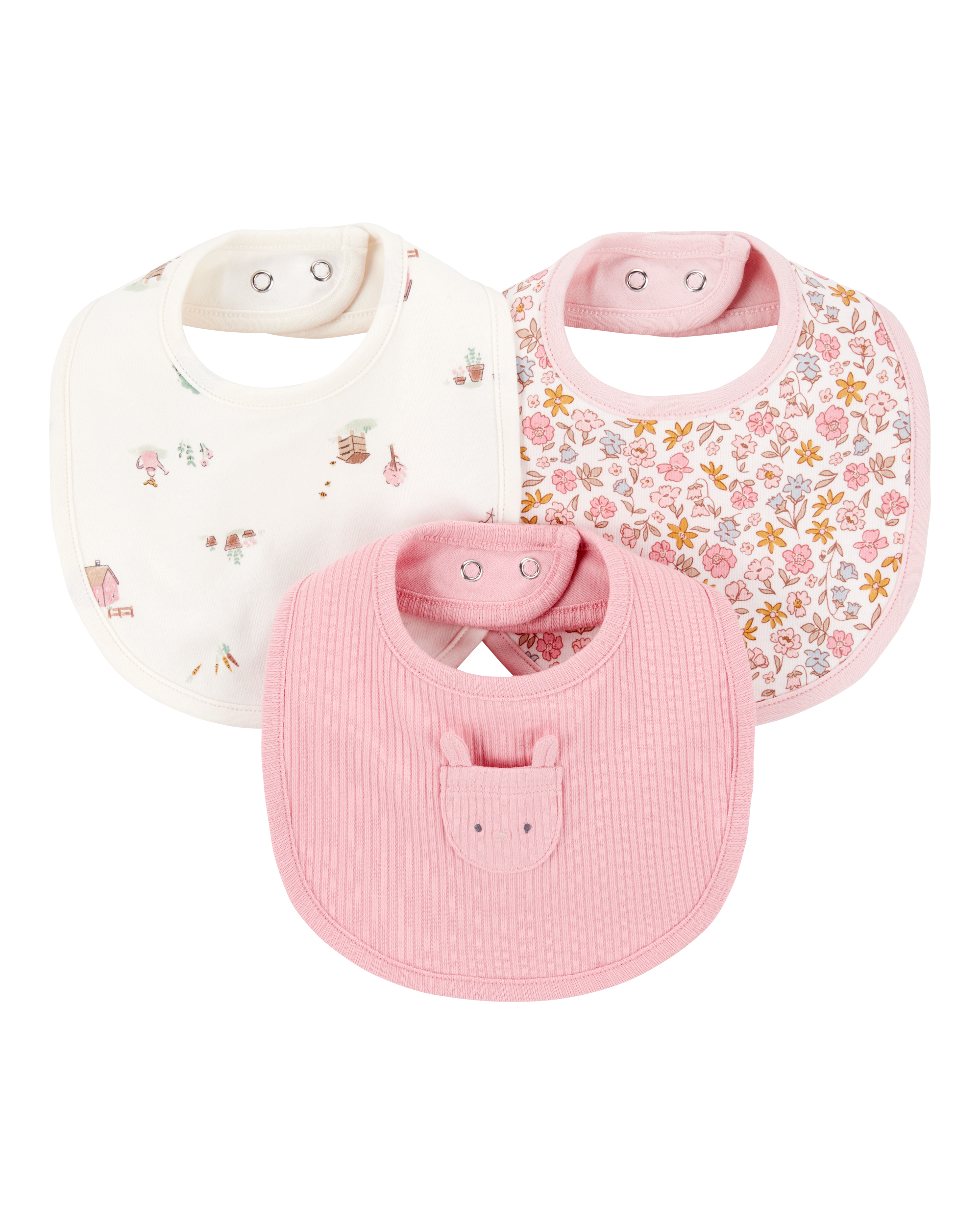 Baby 3-Pack Floral Bibs