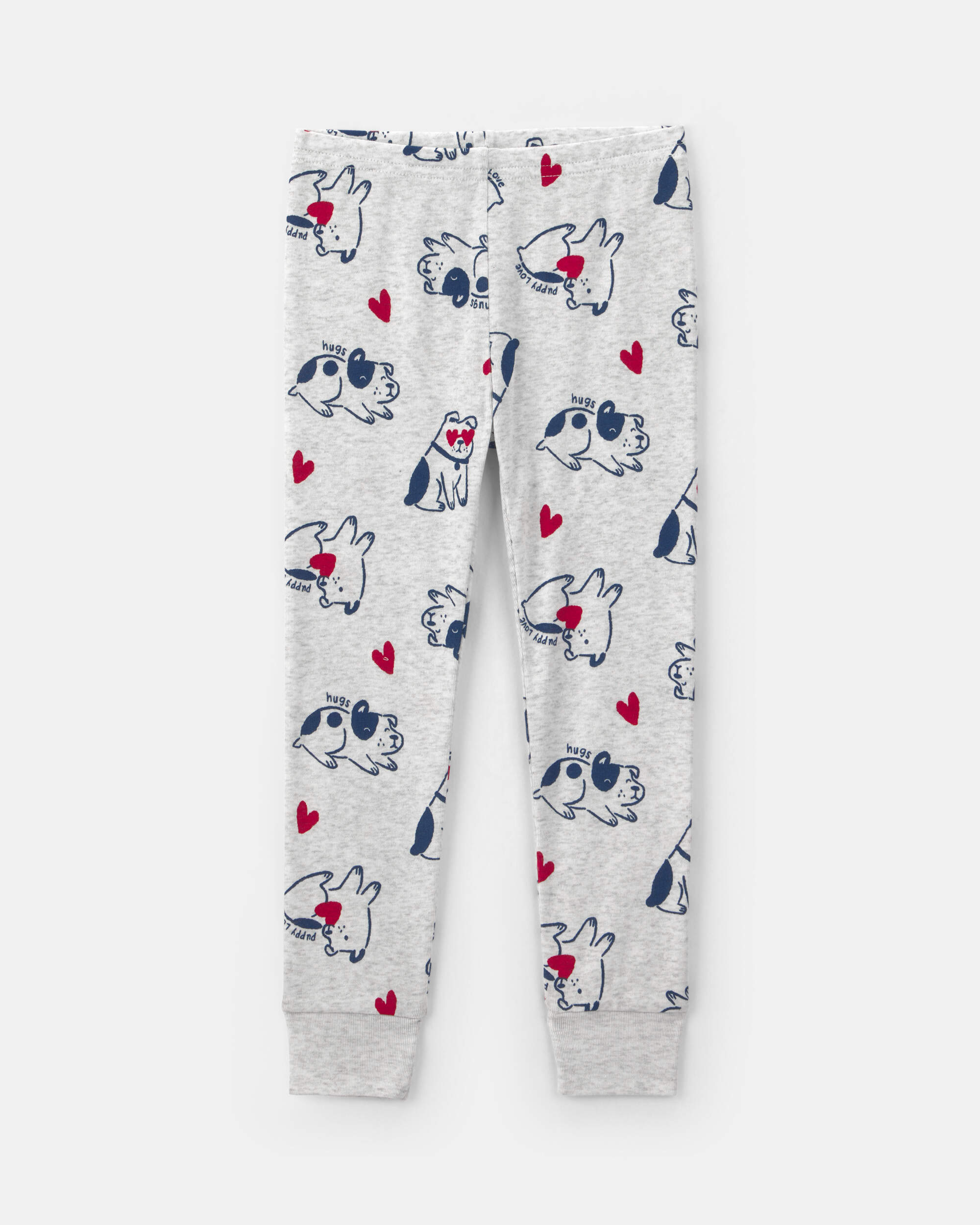 Toddler Puppy Love Valentine's Day Snug Fit 2-Piece Pyjama Set - Cream