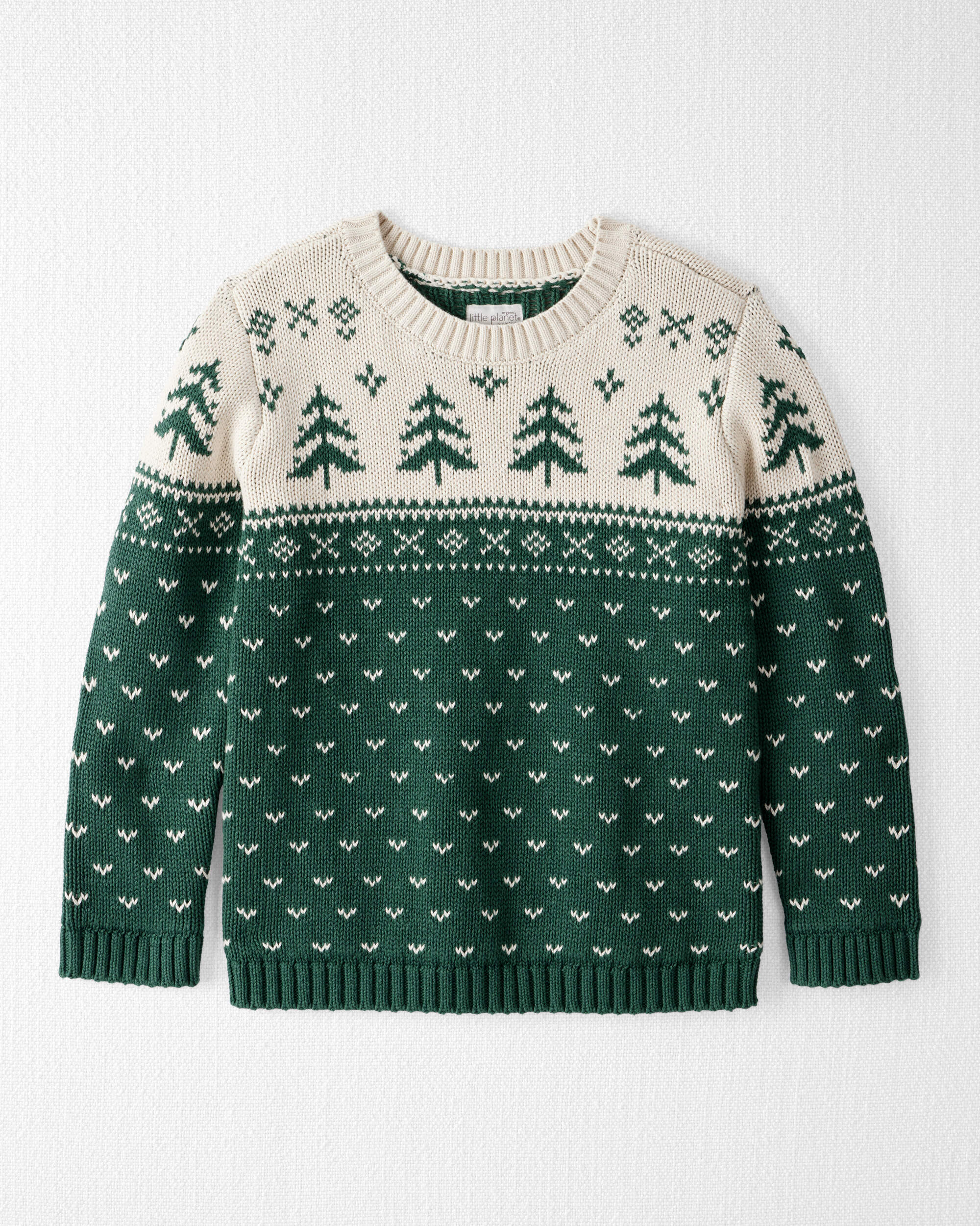Kids Organic Cotton Fair Isle Sweater Knit Pullover