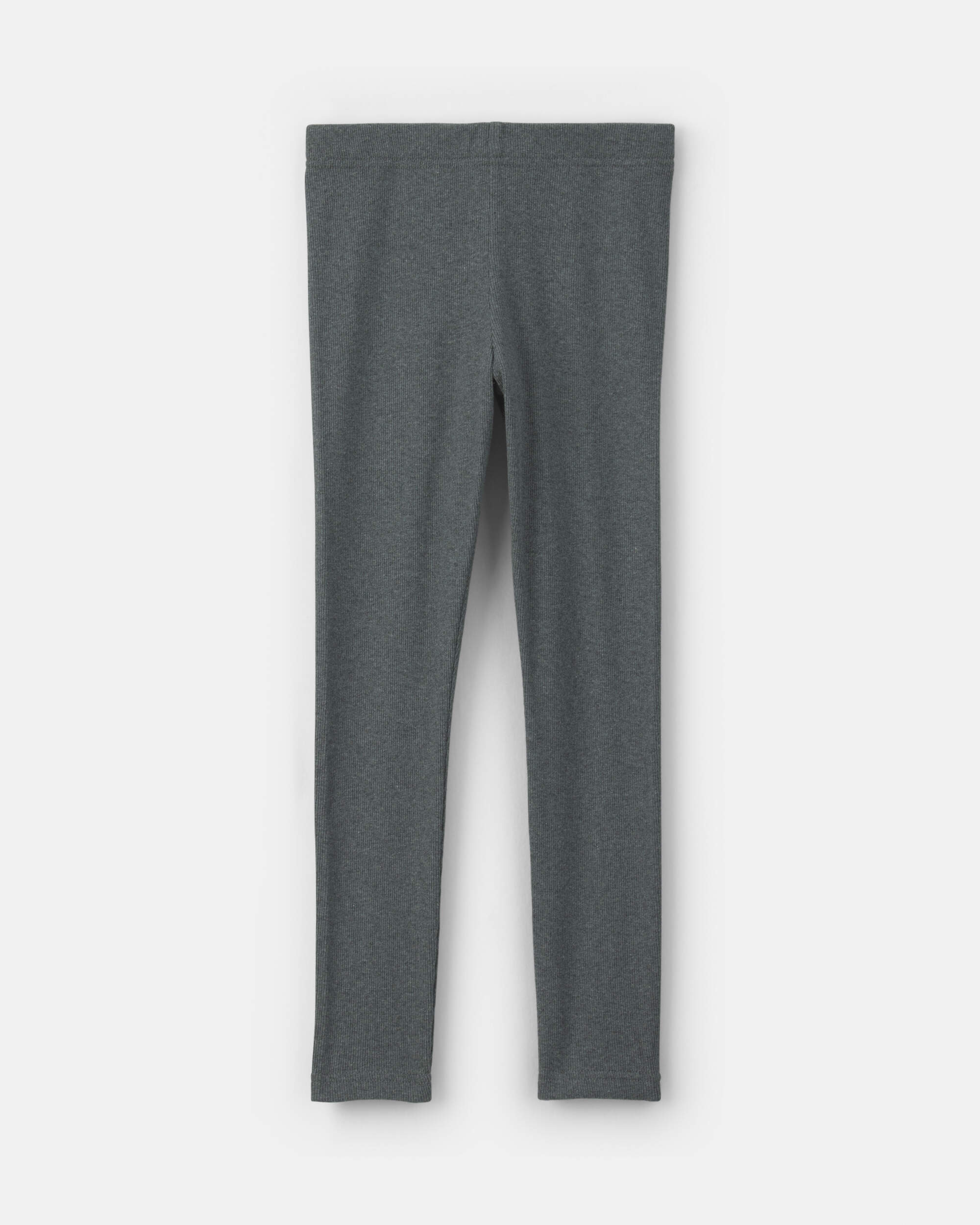Girls Pull-On Stretch Rib Leggings - Grey