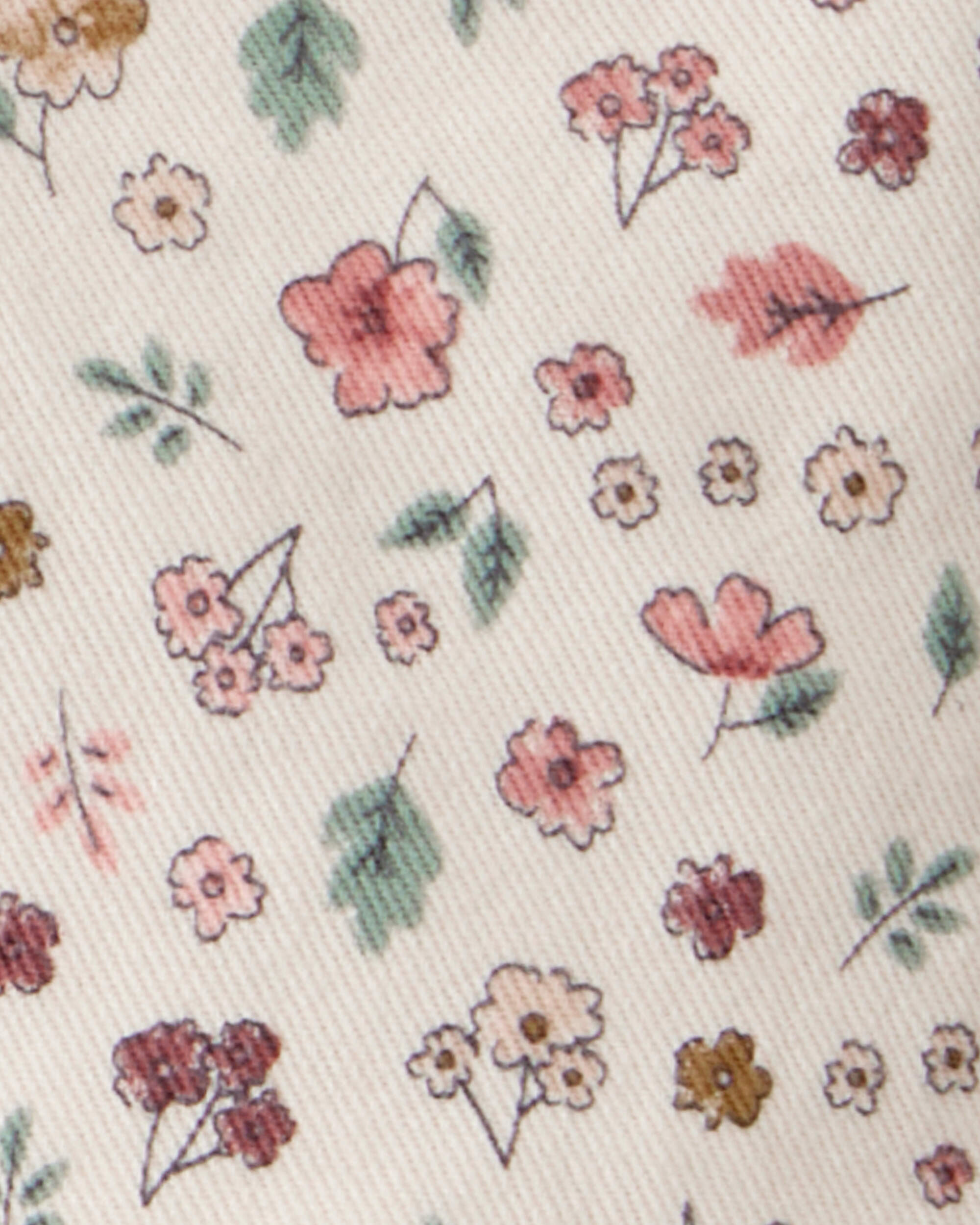 Toddler Girl Floral Print Cotton Skirt - White