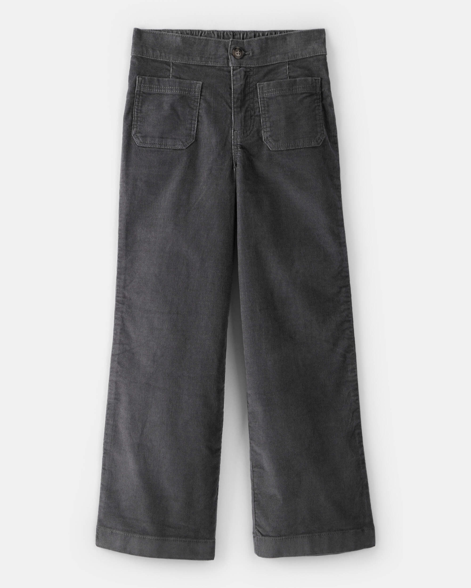 Girls Corduroy Wide-Leg Pants - Grey