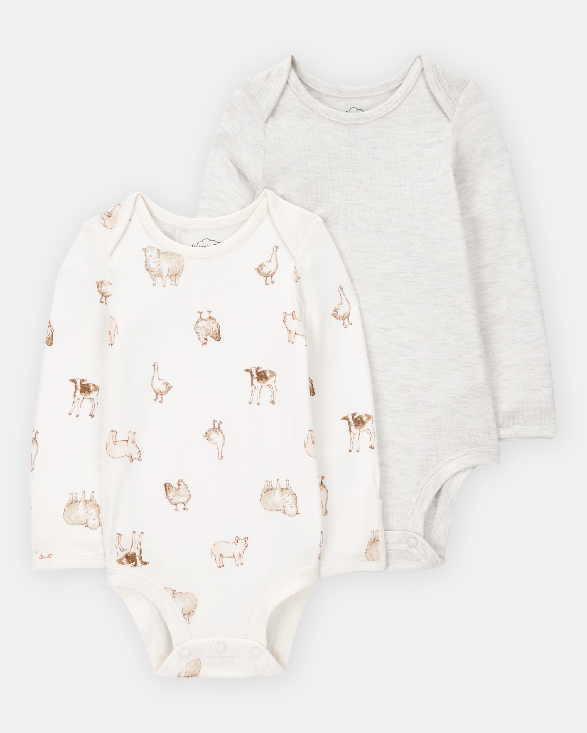 Baby 2-Pack Animal Print Long-Sleeve Bodysuits