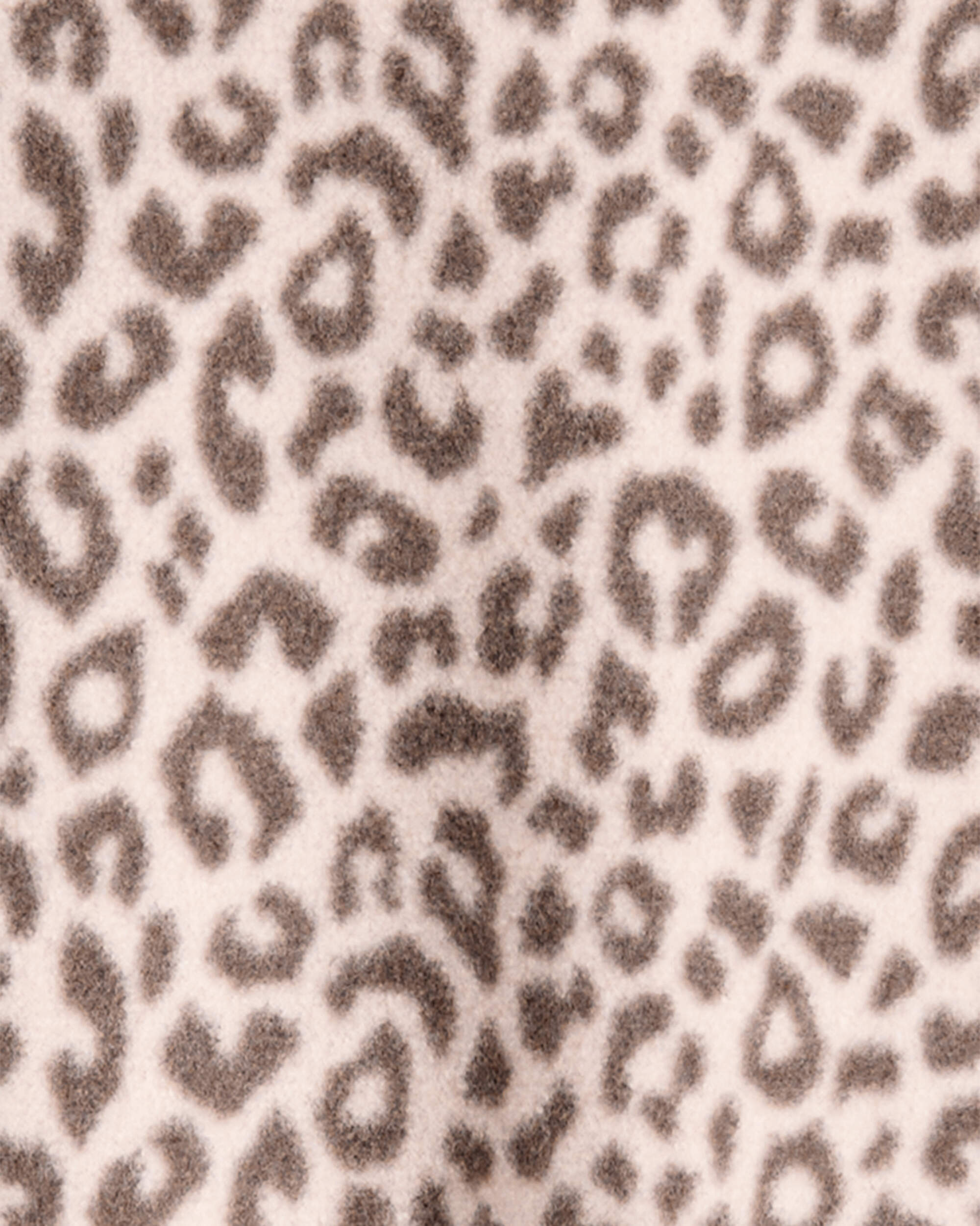 Toddler Girl Leopard Fleece Long-Sleeve Loose Fit 1-Piece Pajamas - Brown