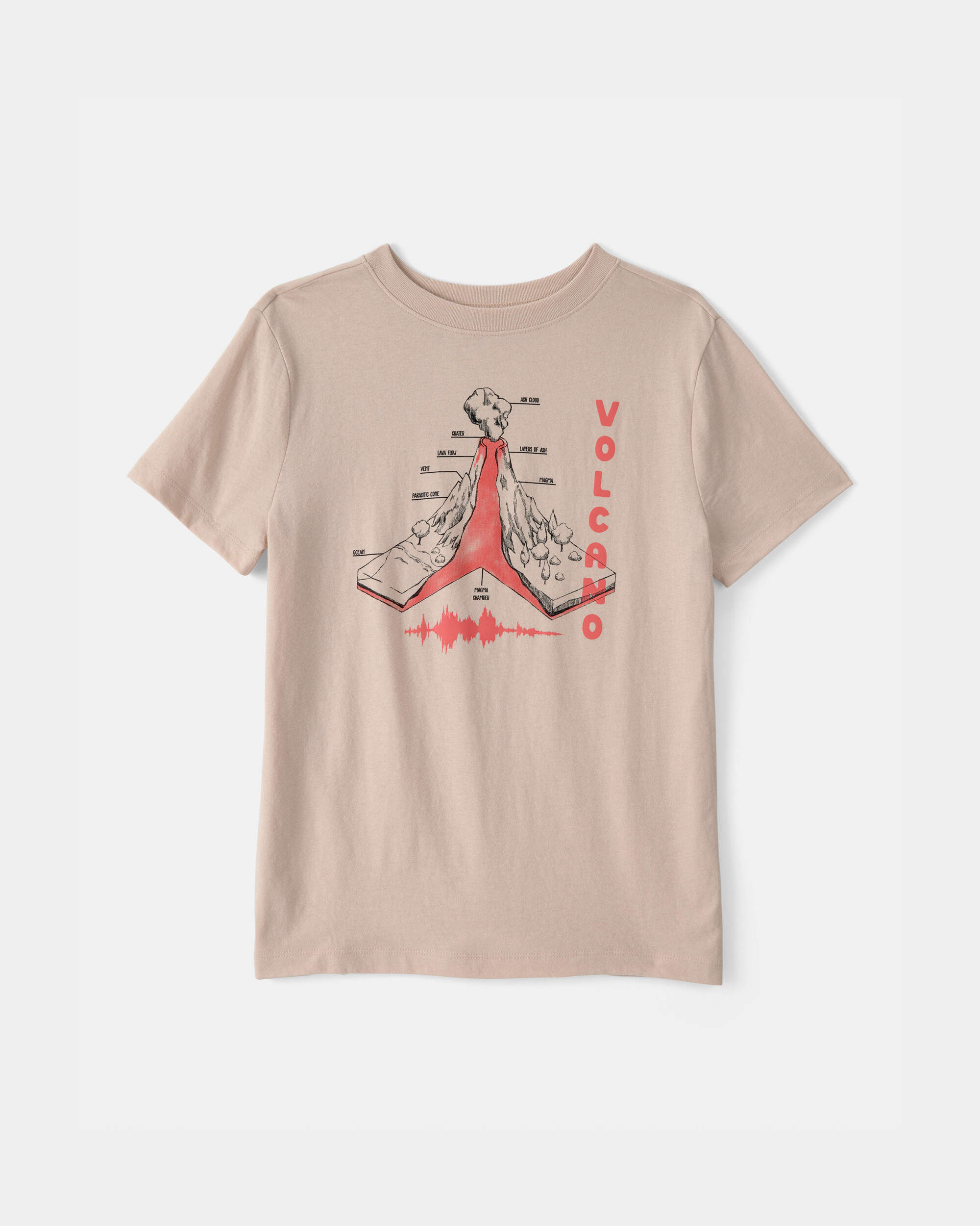 Kids Volcano Graphic Tee - Brown